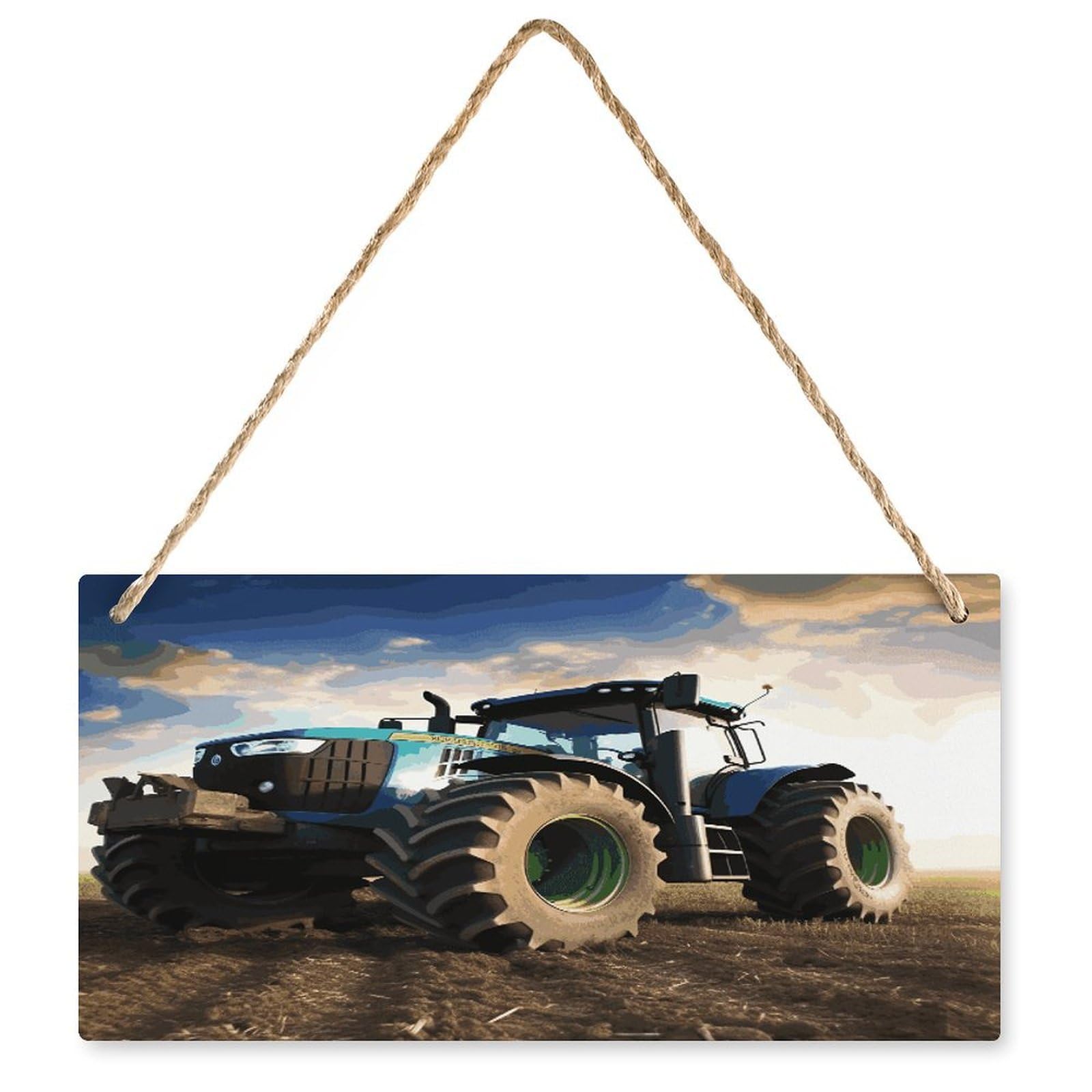 Fodpand Style Farm Tractor Wall Art Wooden Hanging Sign Decor, Artwork For Wall Decoration, Funny Plaque For Bedroom Kitchen Living Room Home Decoration 9.8 X 4.9 Inch