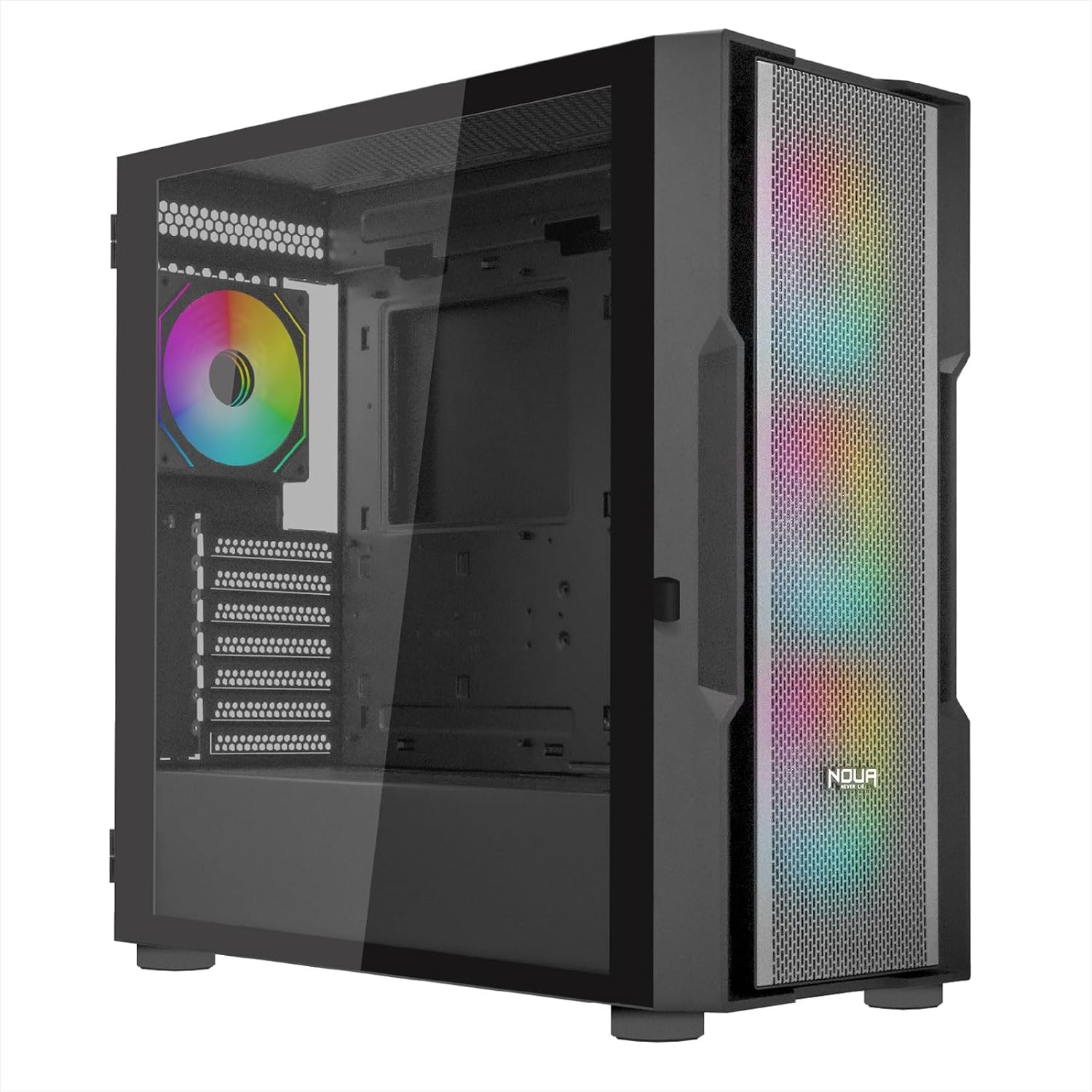Smash SK200, Case PC Gaming ARGB Mid-Tower E-ATX, 4 Ventole PWM ARGB 120 mm, Supporta Radiatori da 360 mm, Pannello Frontale Mesh e Pannello Laterale in Vetro Temperato, Nero - Case PC