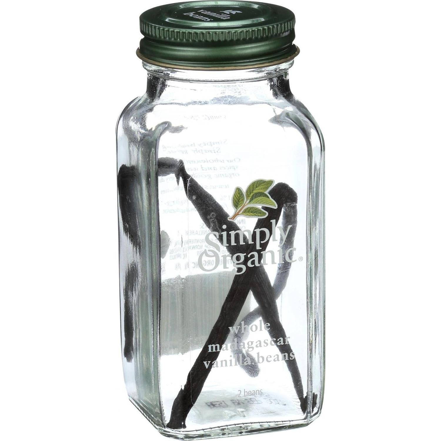 Simply Organic Whole Madagascar Vanilla Beans ORGANIC 2 beans Bottle