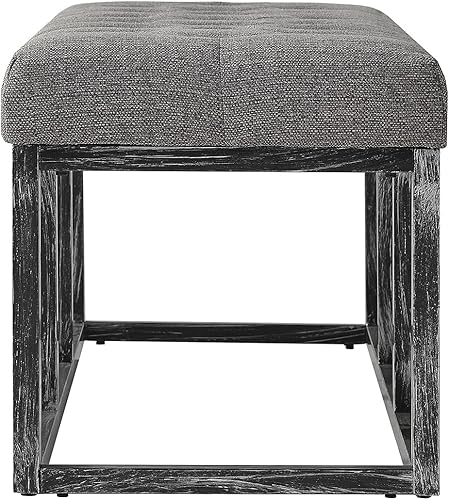 Miniatura 51 de 24 KF – Cabecero tapizado, copetudo, con relleno y botones y banco largo acolchado Marfil/Negro-48 Pulgadas,Negro/Dorado - 48