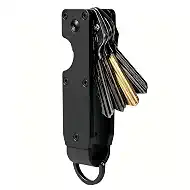 Compact Metal Key Organizer Minimalist Key Holder Secures 1-5 Keys | Durable solid metal key case, slim pocket design, safely holds up to 5 keys, lightweight portable daily keychain accessory