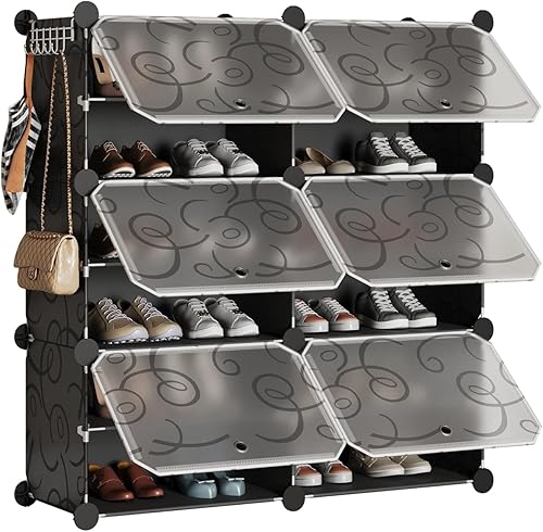 Miniatura 1 de Zapatero organizador de 72 pares portátil de almacenamiento de zapatos, armario estrecho apilable, ahorrador de espacio para armario, entrada,