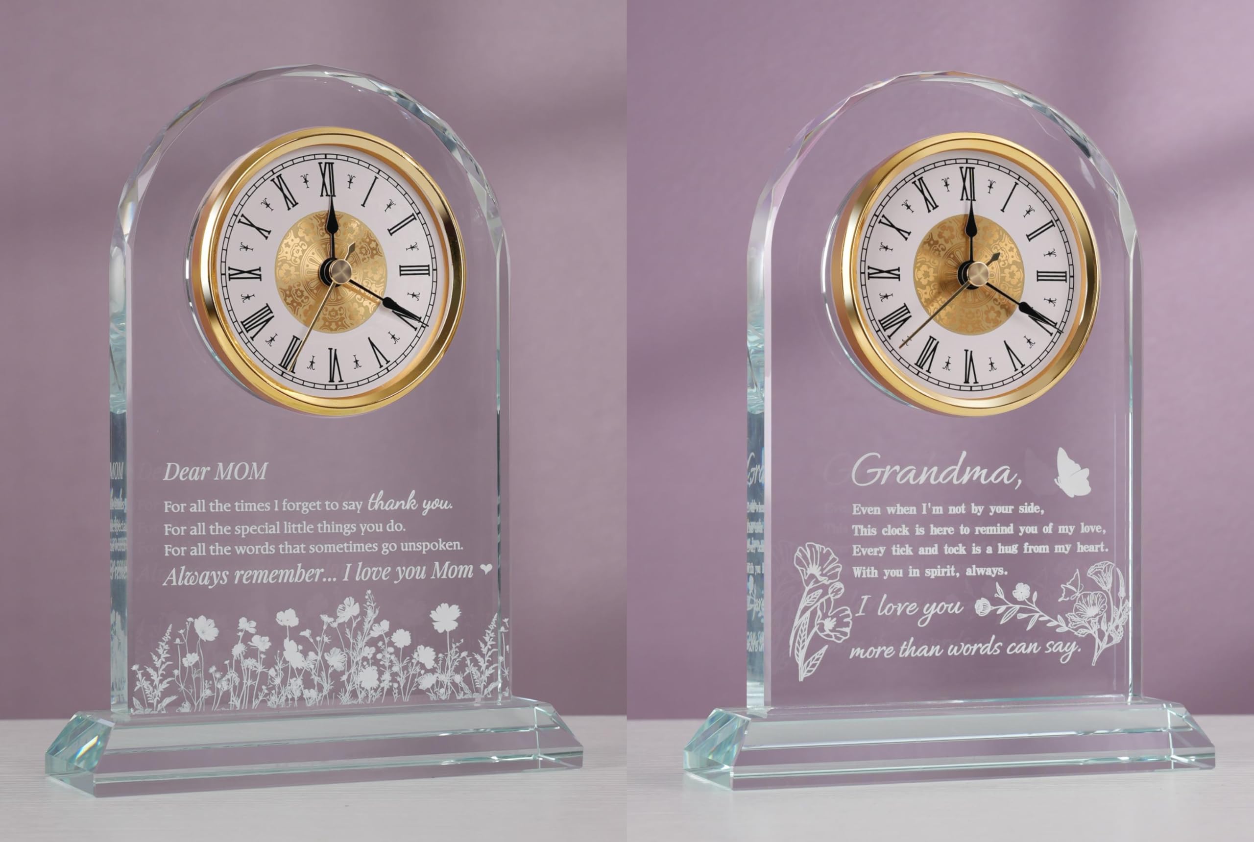 WinTaim Glass Clock Best Gifts for Mom and Grandma for Mothers Day Birthday, Christmas, Thanksgiving