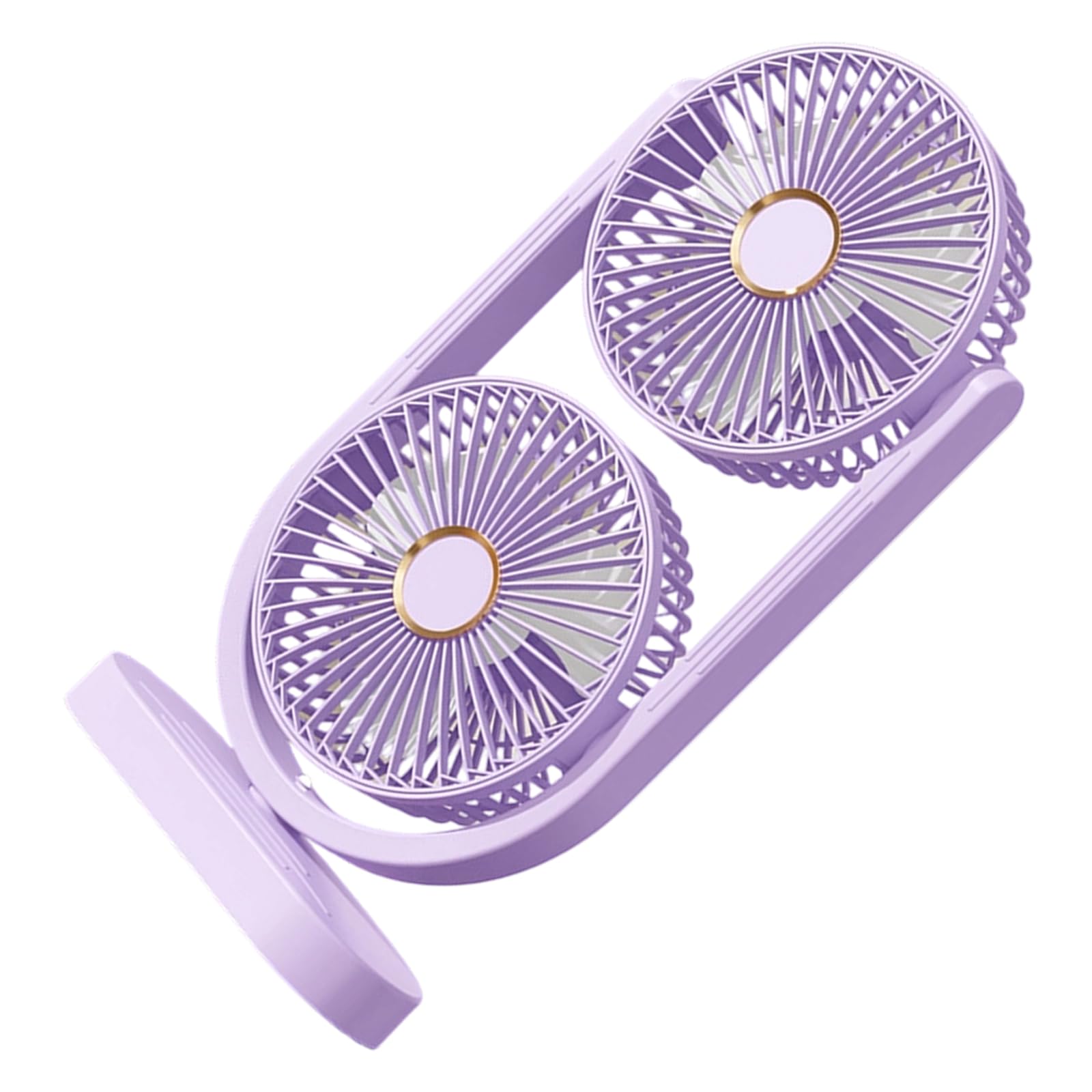 Uqezagpa Portable Double Head Desktop Fan Adjustable Cooling Fan with 5 Levels Adjustments for Desk Bedroom Offices Camping USB Rechargeable Quiet Offices