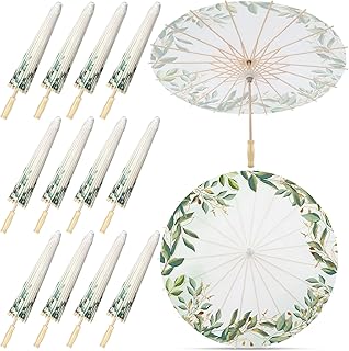 Paper Umbrellas Bulk for Wedding, 23.6" Chinese Japanese Parasol Vintage Decorative Sun Umbrella for Bridal Party Tea