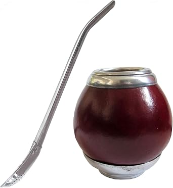 Gourd with Metal Base and Bombilla Kit to Drink Yerba Mate