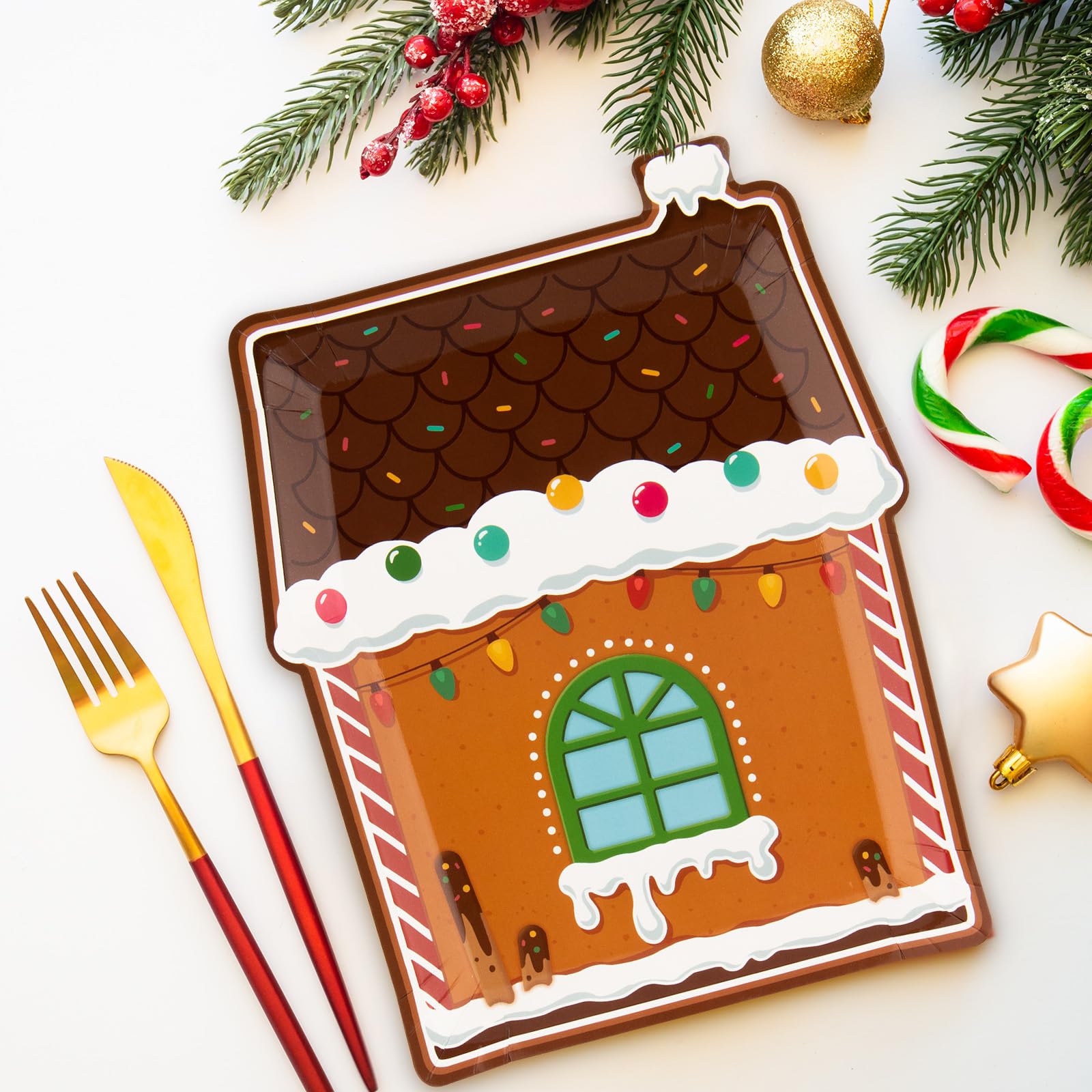 Weihnachts-Geschirr-Set Mit Lebkuchen-Motiv – Für 60 Personen – 180-teilig Mit Tellern & Servietten