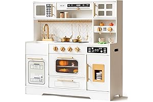 Interactive Wooden Kids Play Kitchen Set