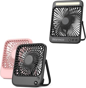 TOPK 2Pack Desk Fan Rechargeable K65 & Warmco 8-inch Portable Camping Fan 20000mAh D4