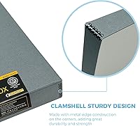 Vista 74 de Lineco Folio Storage Box, Clamshell Design with Metal Edge. 18.5x24.5x1.75 Inches, Archival Boxboard, Preserve Photos, Cards, Magazines, Documents