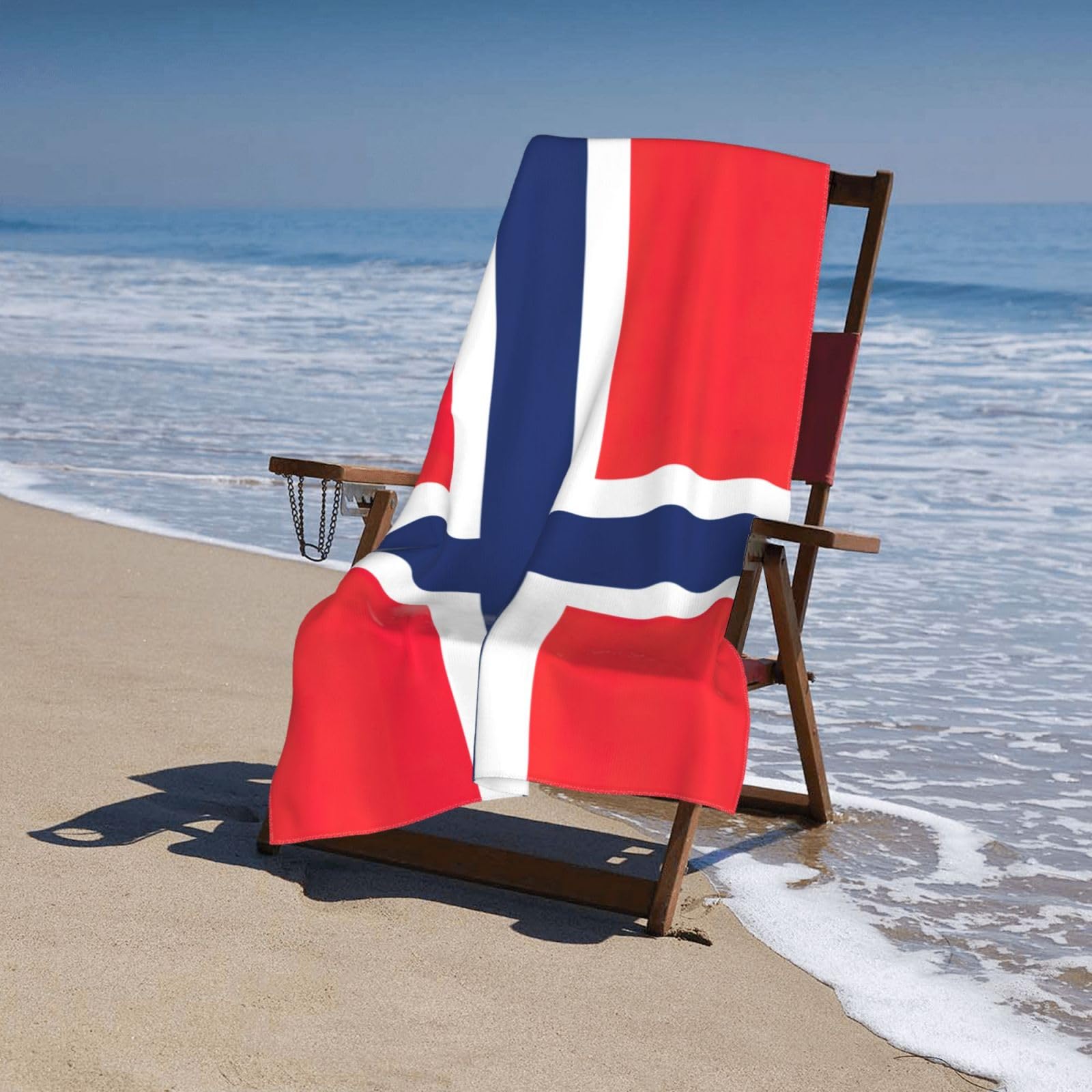 Norweska flaga nadruk dorośli ponadwymiarowe ręczniki kąpielowe plażowe szybkoschnące miękkie lekkie prezent podróżny