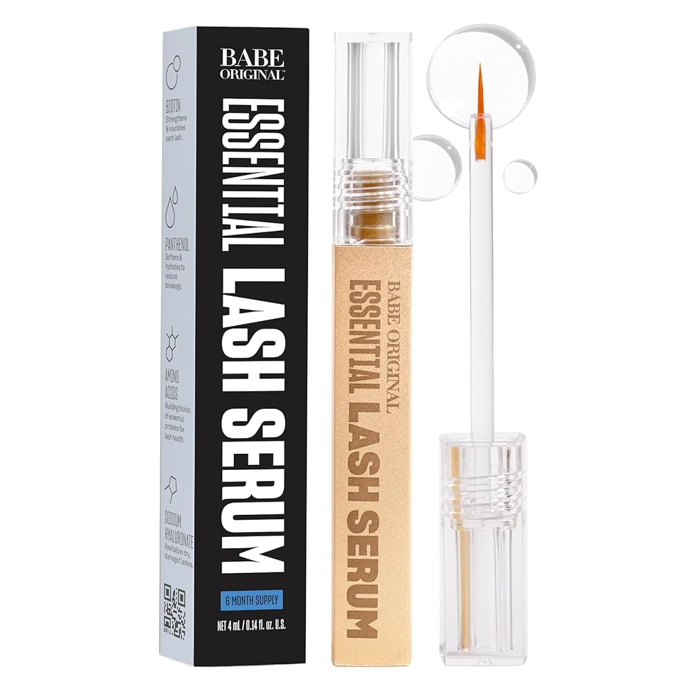 Babe Original Eyelash Serum for Natural, Fuller & Longer Looking Eyelashes - Lash Serum Hydrates Lashes for Lash, Brow & Lash Extensions - 4mL