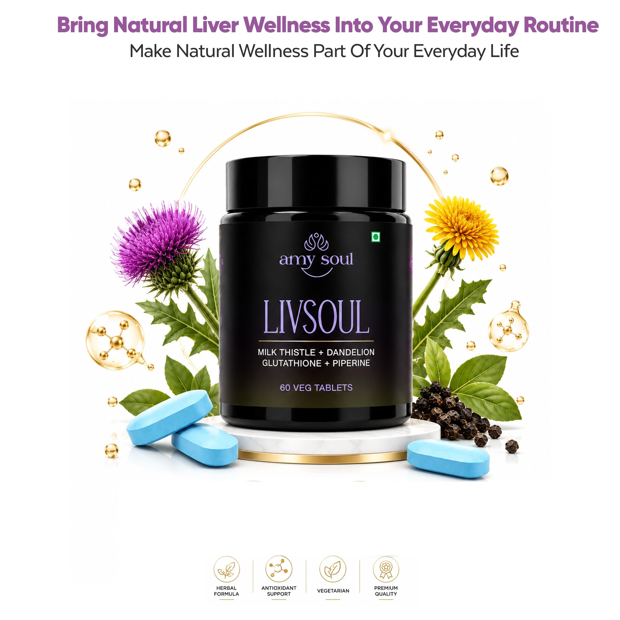 Livsoul Ayurvedic Liver Health Supplement | Herbal Formula for Liver Detox, Supports Digestion & Daily Wellness | Ayurvedic Tablets | 120 Tablets — Amazon image 9