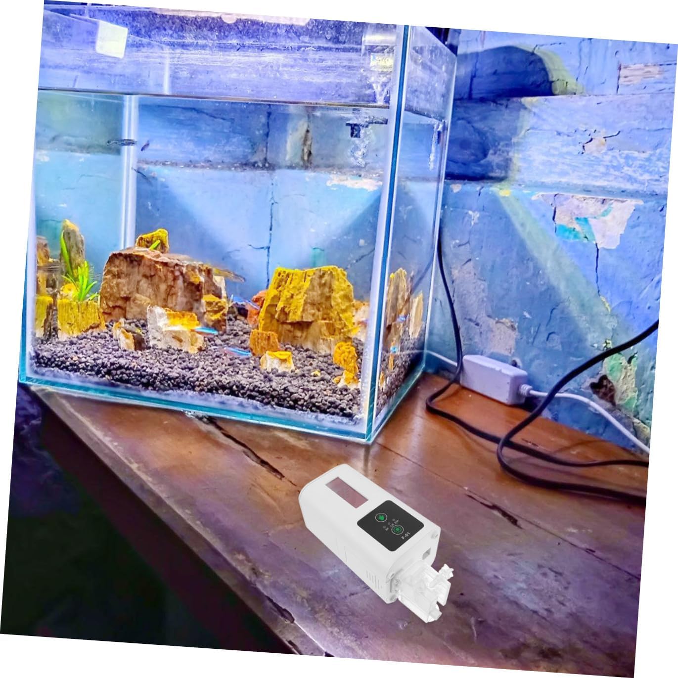 HANABASS Automatic Fish Feeder and Turtle Feeder for Aquarium, Programmable Timer Dispenser for Fish Tank Feeding Supply, Suitable for Vacation and Daily Use