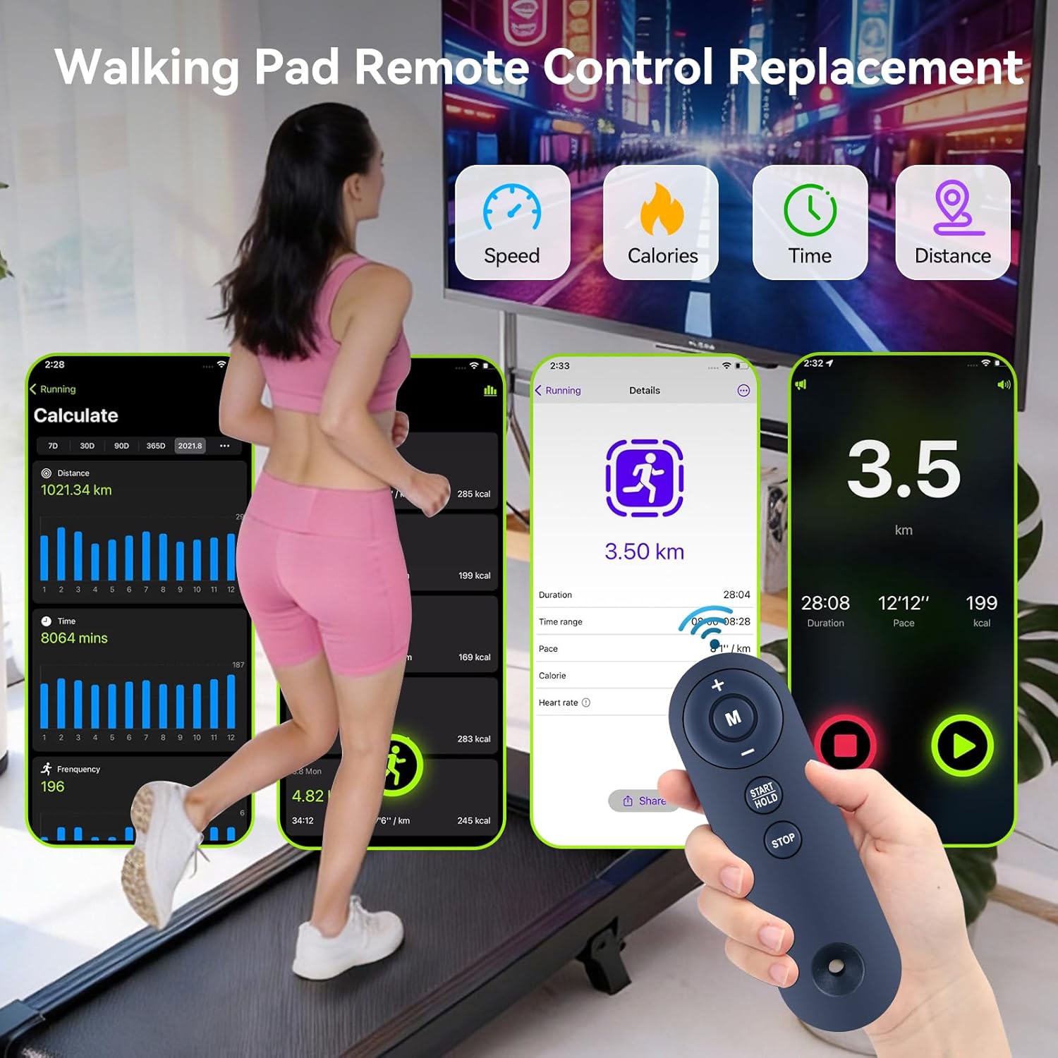 walking pad remote control replacement for airhot 3807 treadmill, for kiddoza 3860 3865, for todo walking pad