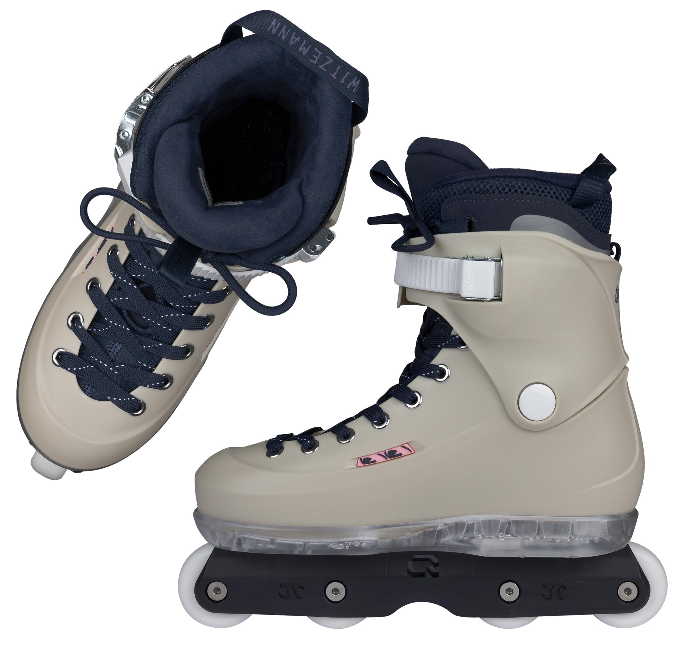 USD Sway Witzemann II Aggressive Skates – Herren Inline Skates für Street & Park – mit IQON AG60 Schiene, 57mm 92A Rollen, ABEC 9 Kugellager & MYFIT Liner – Grau/Blau