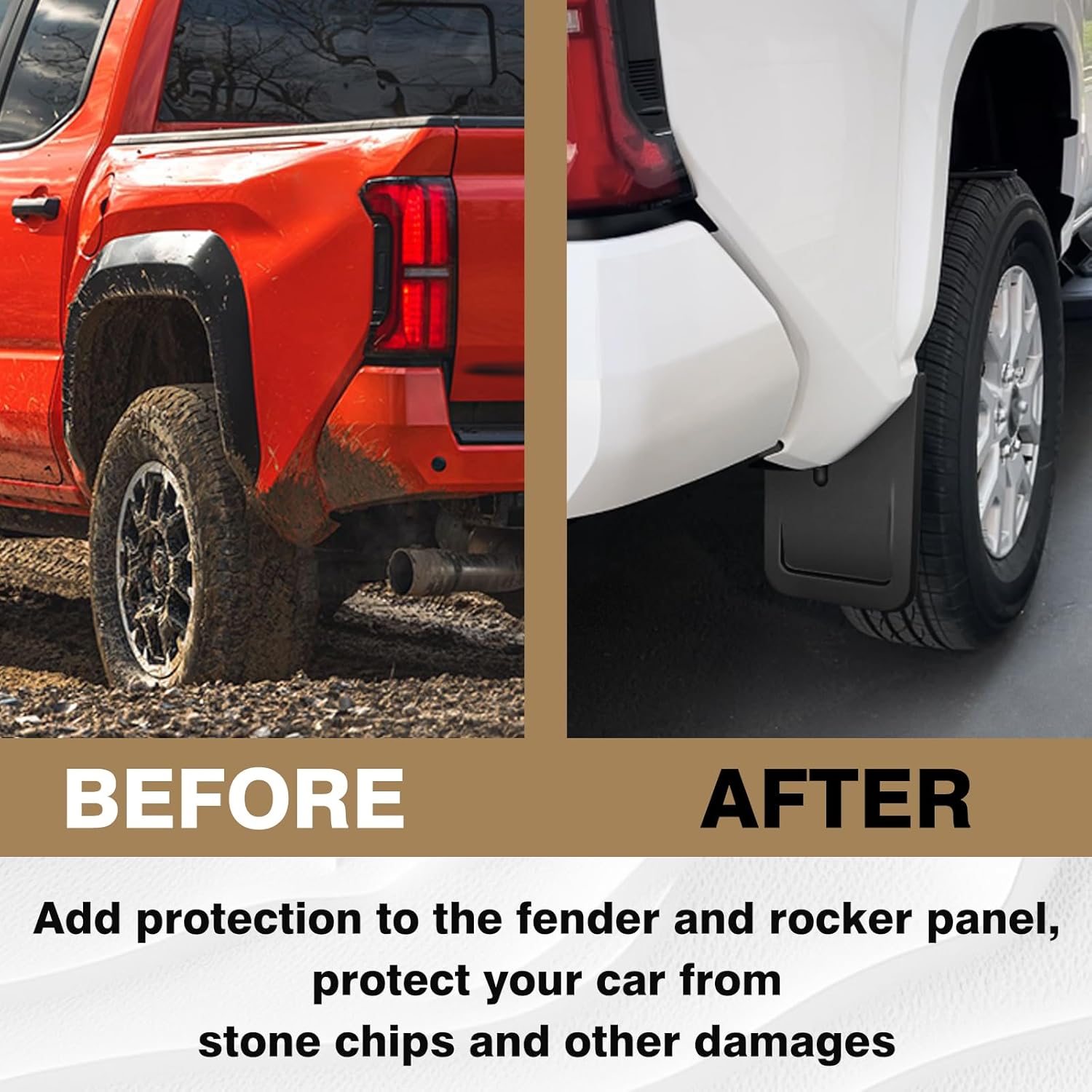 Muslogy Mud Flaps Splash Guards Compatible with Toyota Tacoma 2024 2025 2026 Accessories Front and Rear Mud Guards 4PCS No Drilling Fender Mudguards Kit with Hardware Accessories(Extra Large Version)