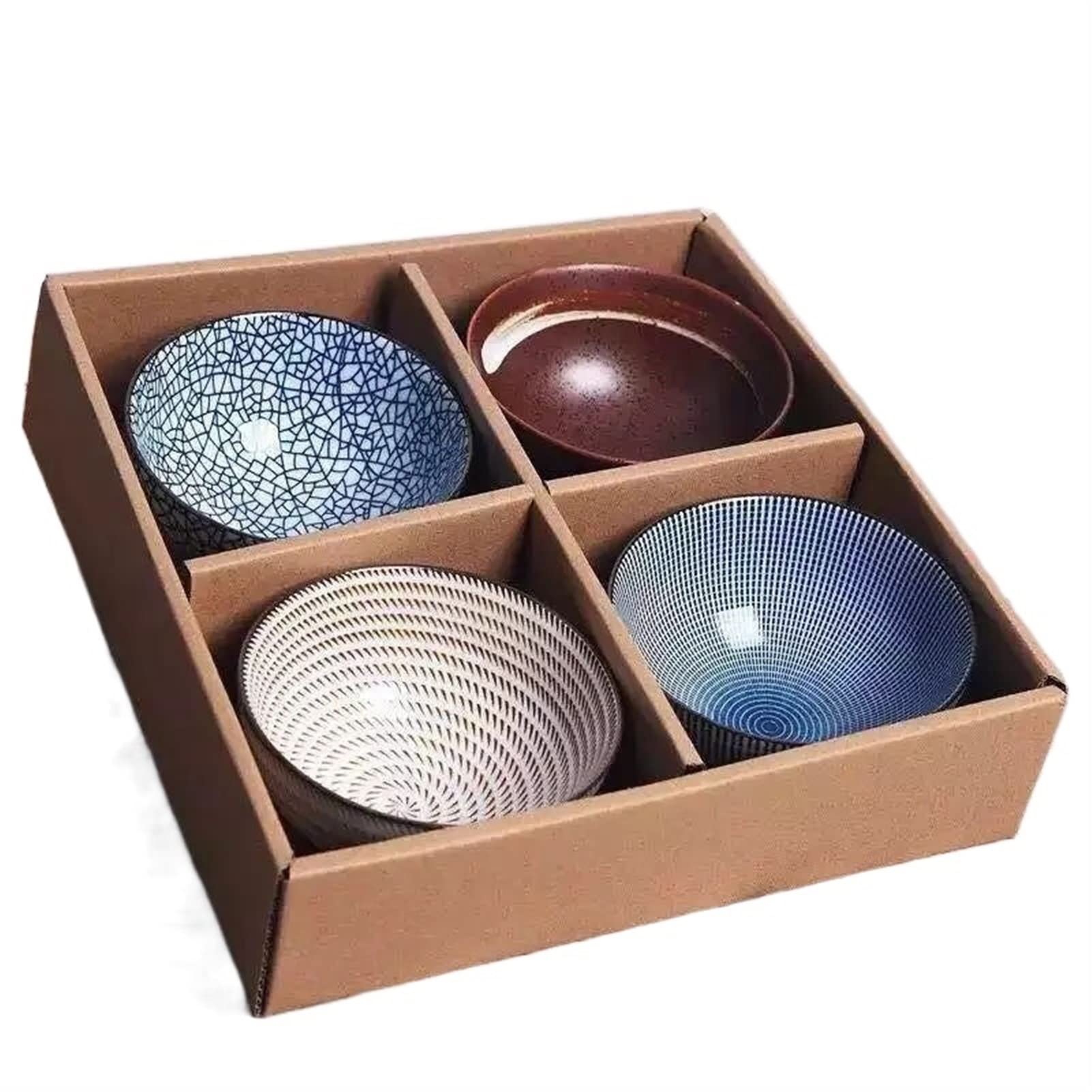 Bol à Riz avec Coffret Cadeau ensemble de table de 4 pièces