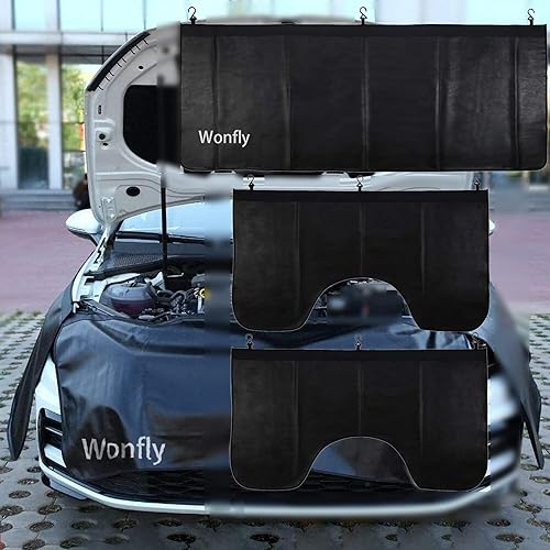 Wonfly Juego de fundas magnéticas para guardabarros mecánico automotriz con ganchos, 3 unidades