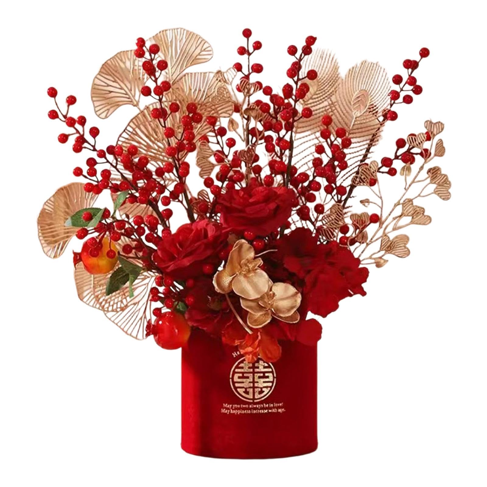 ATORSE Chinese New Year Decoration Home 2026 Ornament Artificial Red Berry Branches Style B Home & Garden | Home Dacor | Floral Dacor