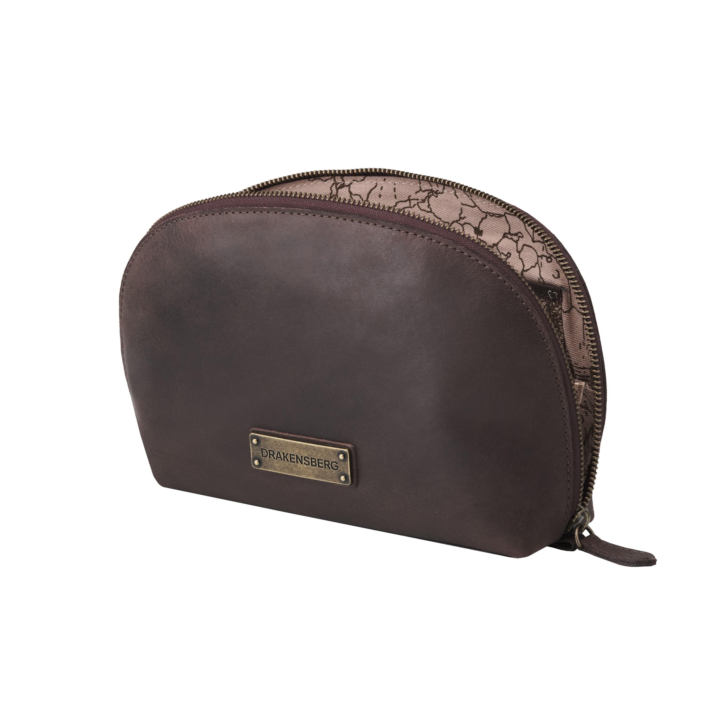 DRAKENSBERG Skórzana torba na kable 'Keaton' małe etui na kable i organizer na kable do ładowania, ładowarki i akcesoriów technicznych, kawowo-brązowy, casual