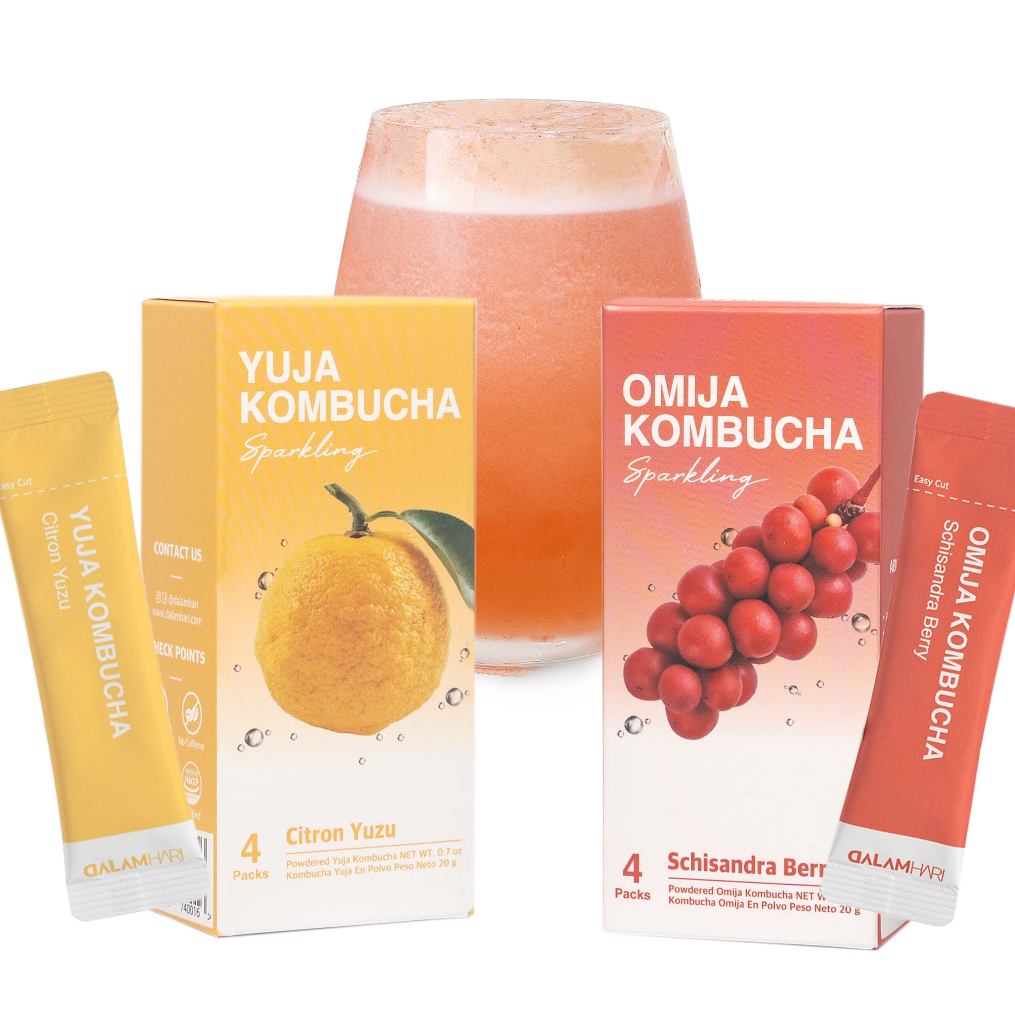 DALAMHARIKombucha Drink Powder 8T | Schisandra Berry +Yuzu Juice | Health Ade Kombucha Synergy Adaptogen Drink Poppi Prebiotic Soda Urban Remedy Kombucha Tea Humm Kombucha Scoby Probiotic Soda