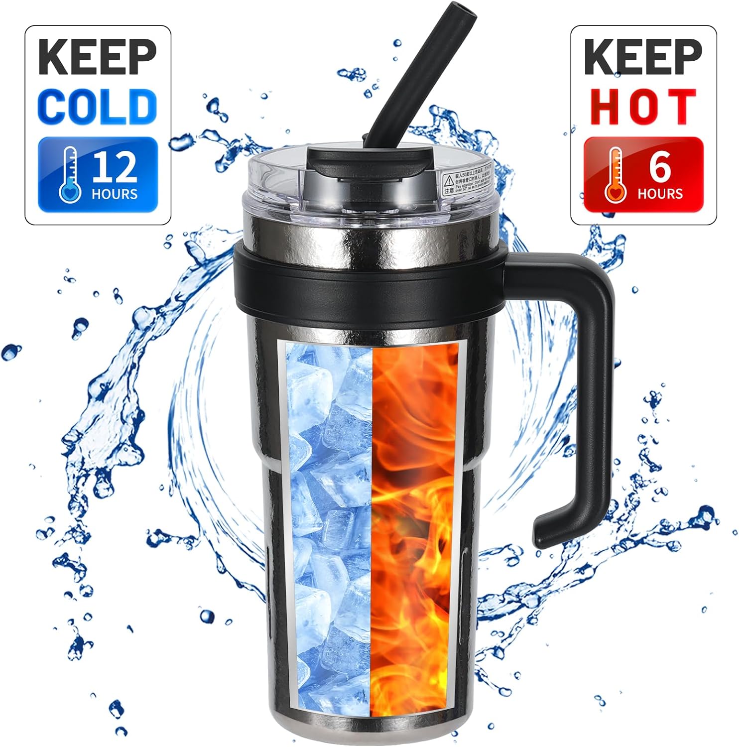 OJOJ 30oz Titanium Tumbler with Handle Double Wall Coffee Mug with Lid fit for Car Cup Holder - Image 3