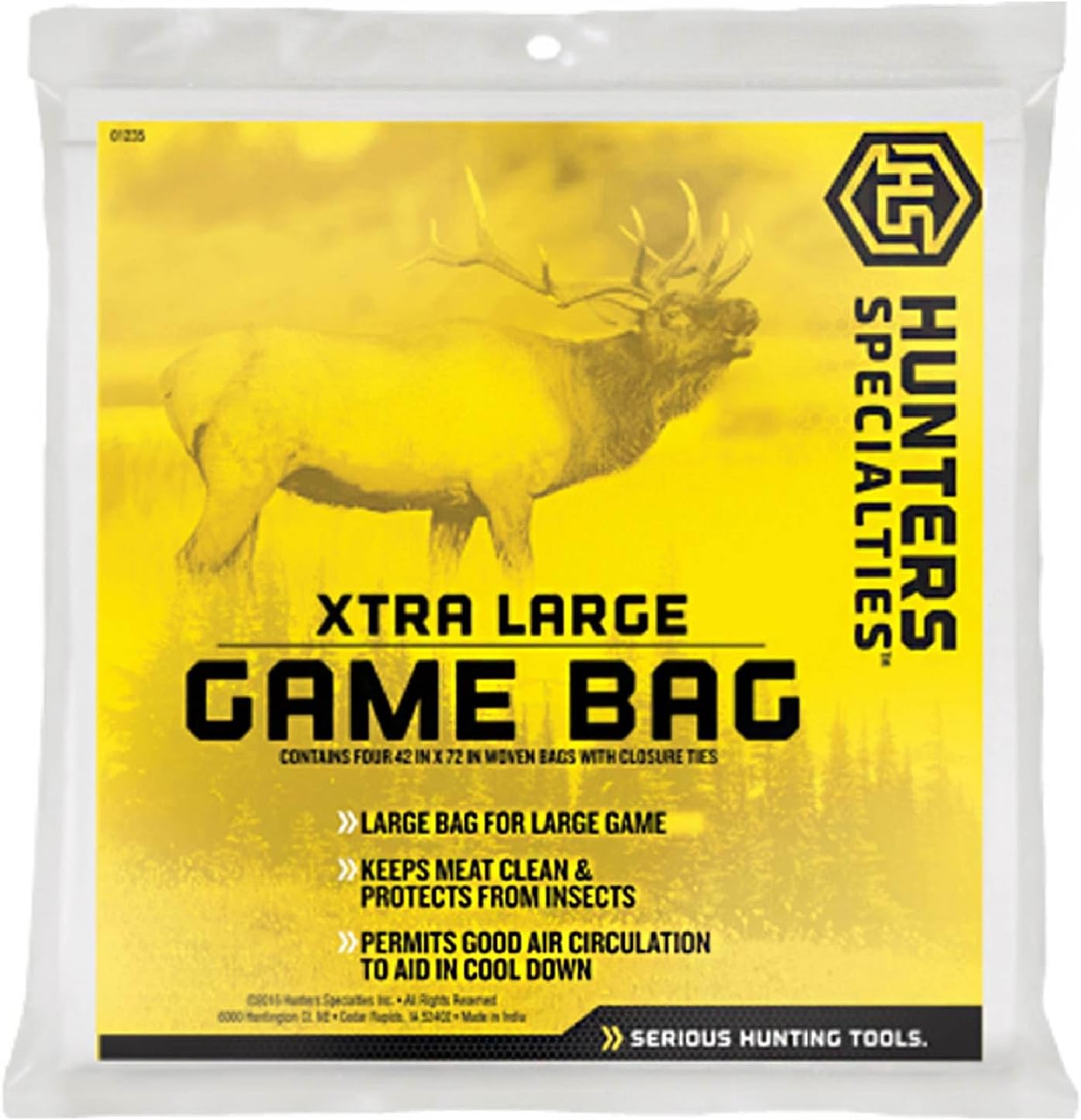 Hunters Specialties Game Bag | XL Deluxe Size Reusable Washable Heavy-Duty Canvas Field Dressing Game Bags, 42" X 72"