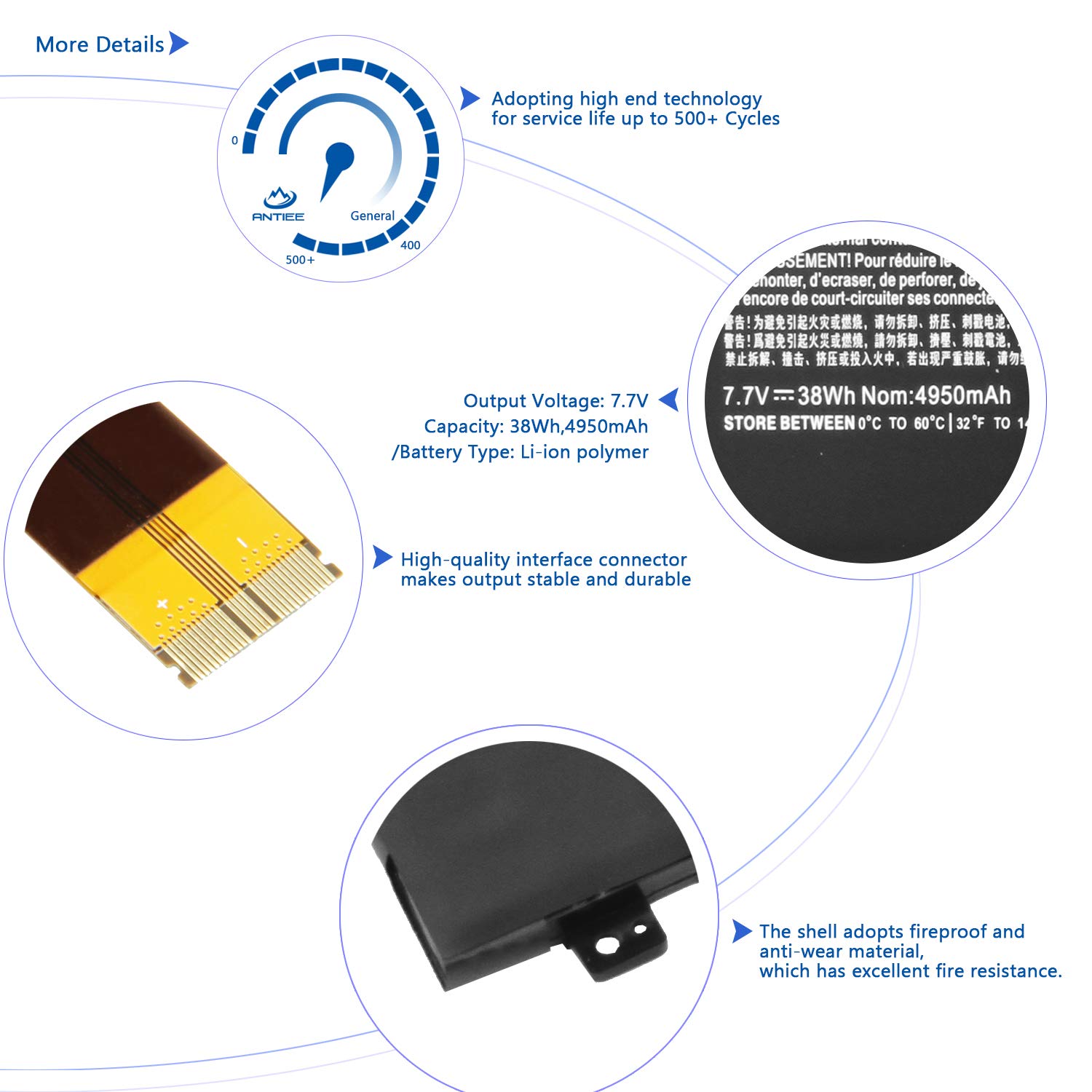 ANTIEE SO04XL Battery for Hp Spectre 13-V000 13-V100 13T-V000 13T-V100 13-V011DX 13-V111DX 13-V016TU 13-V015TU 13-V014TU 13-V001LA, Spectre Pro 13 G1 Series 844199-850 844199-855 843534-1C1 TPN-C127