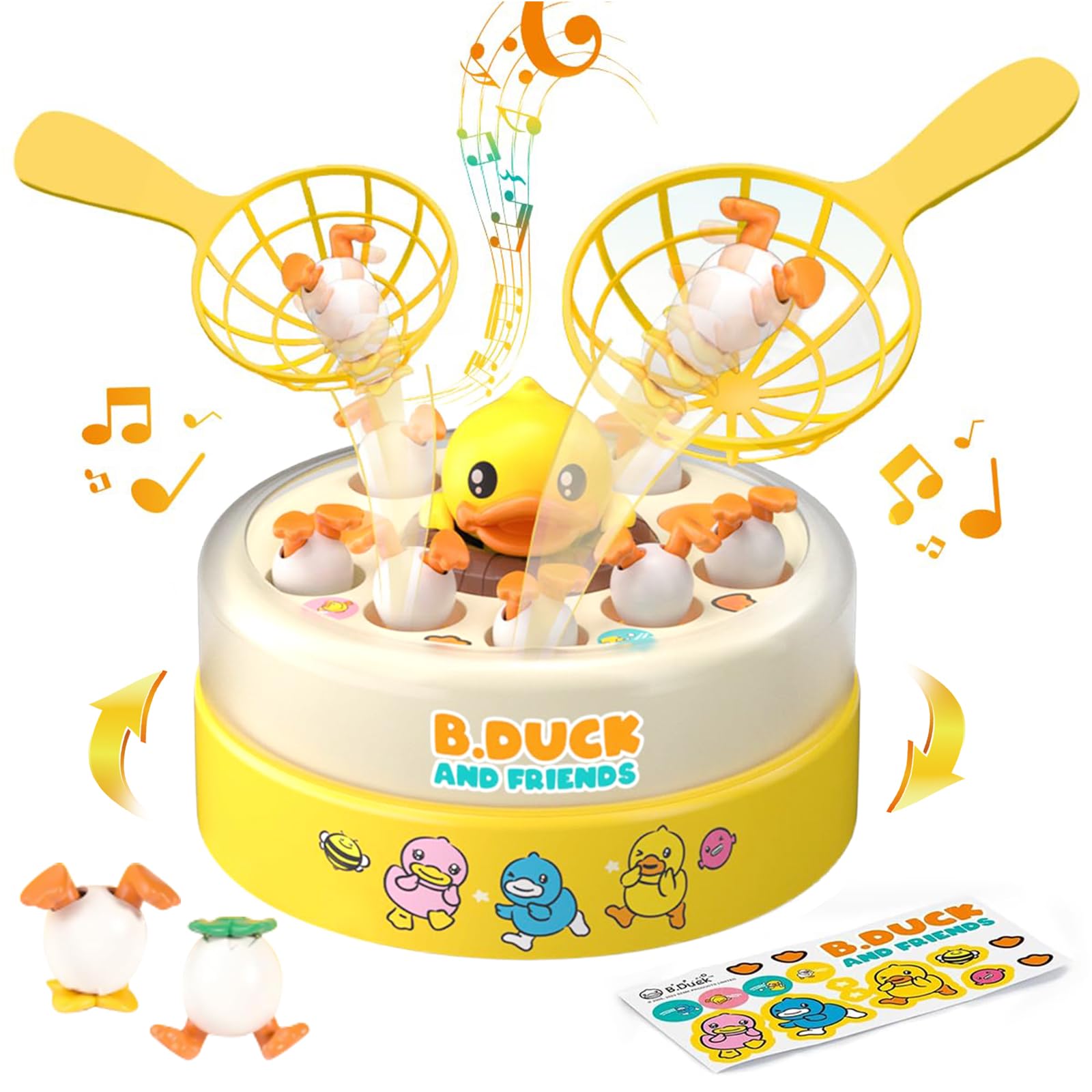 B.Duck Board Games Kids, Toddler Toys Bounce and Catch Duck Games for Kids 4-8, 1-2 Players Handheld Interactive Toy for Boys Girls, Christmas Birthday Holiday Gift for Age 3 & Up