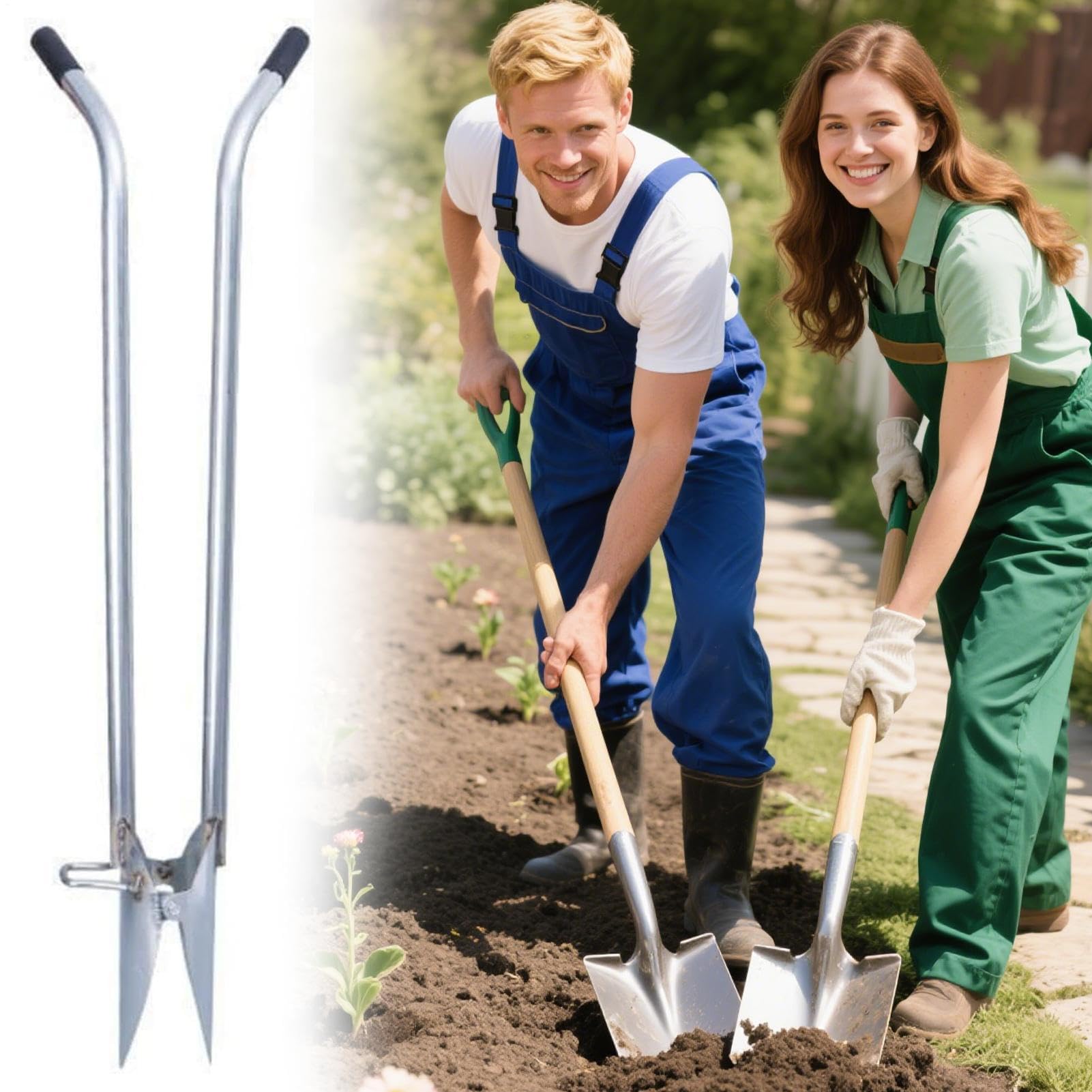 Strumento per piantare piante | per piantare in acciaio | Manico ergonomico da giardino scavatrice forniture per fiori bulbi alberi da frutto