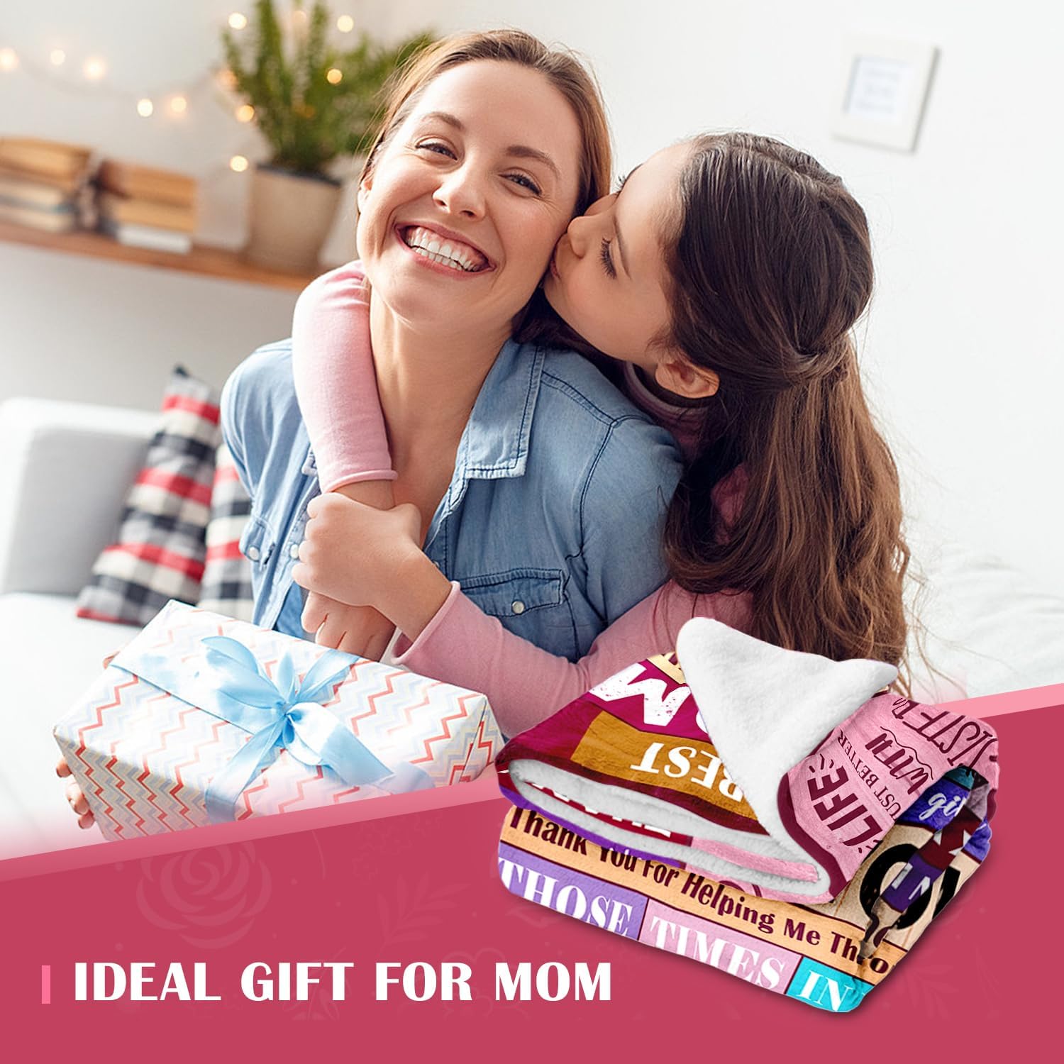 Mothers Day Blanket Gifts for Mom from Daughter & Son - Best Mom Ever Gifts - Presents for Moms - Mothers Day Birthday Gift Ideas for Moms - Gift for Mother - to My Mom's Blanket 60"x80"