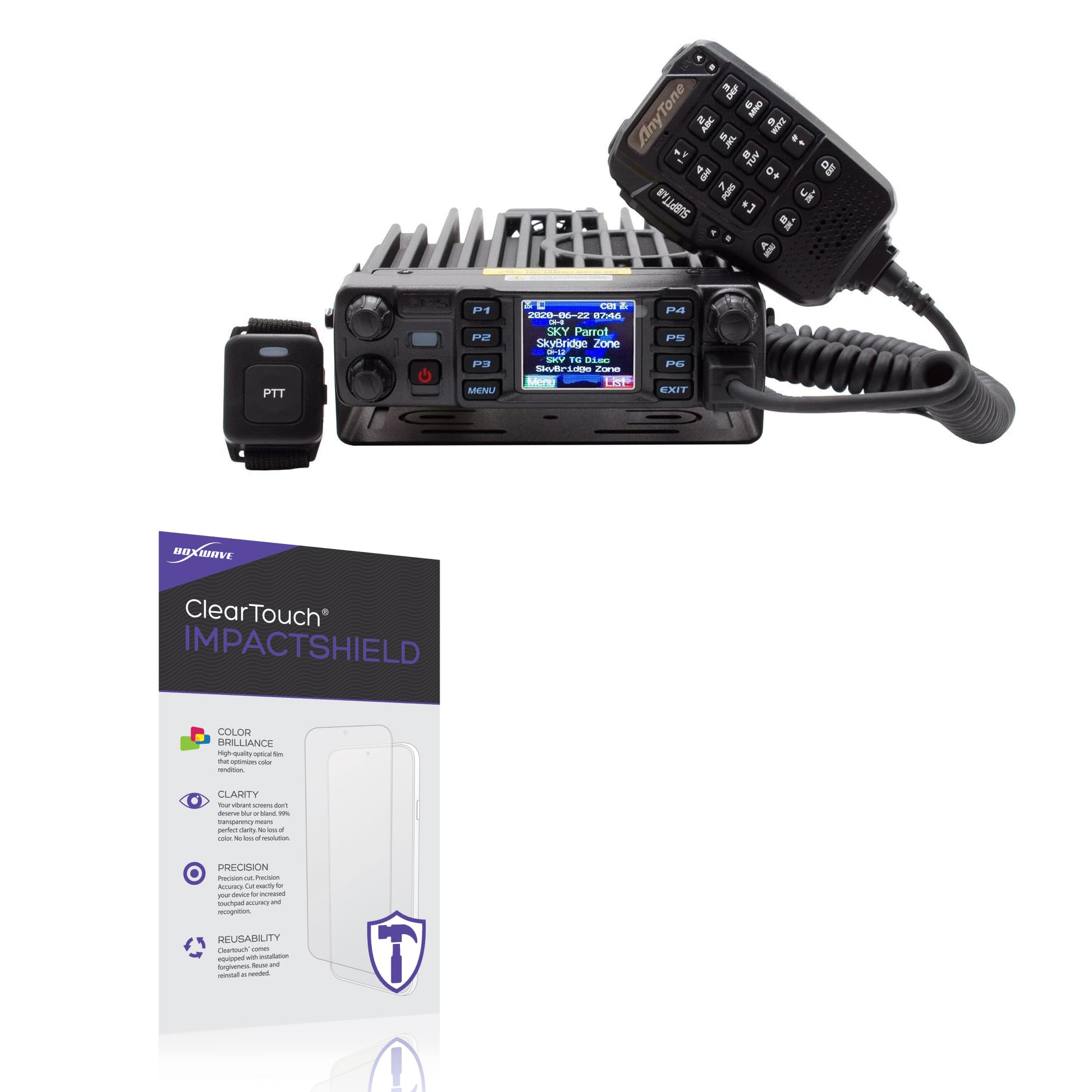 BoxWave Screen Protector Compatible with Anytone AT-D578UV - ClearTouch ImpactShield (2-Pack), Impenetrable Screen Protector Flexible Film