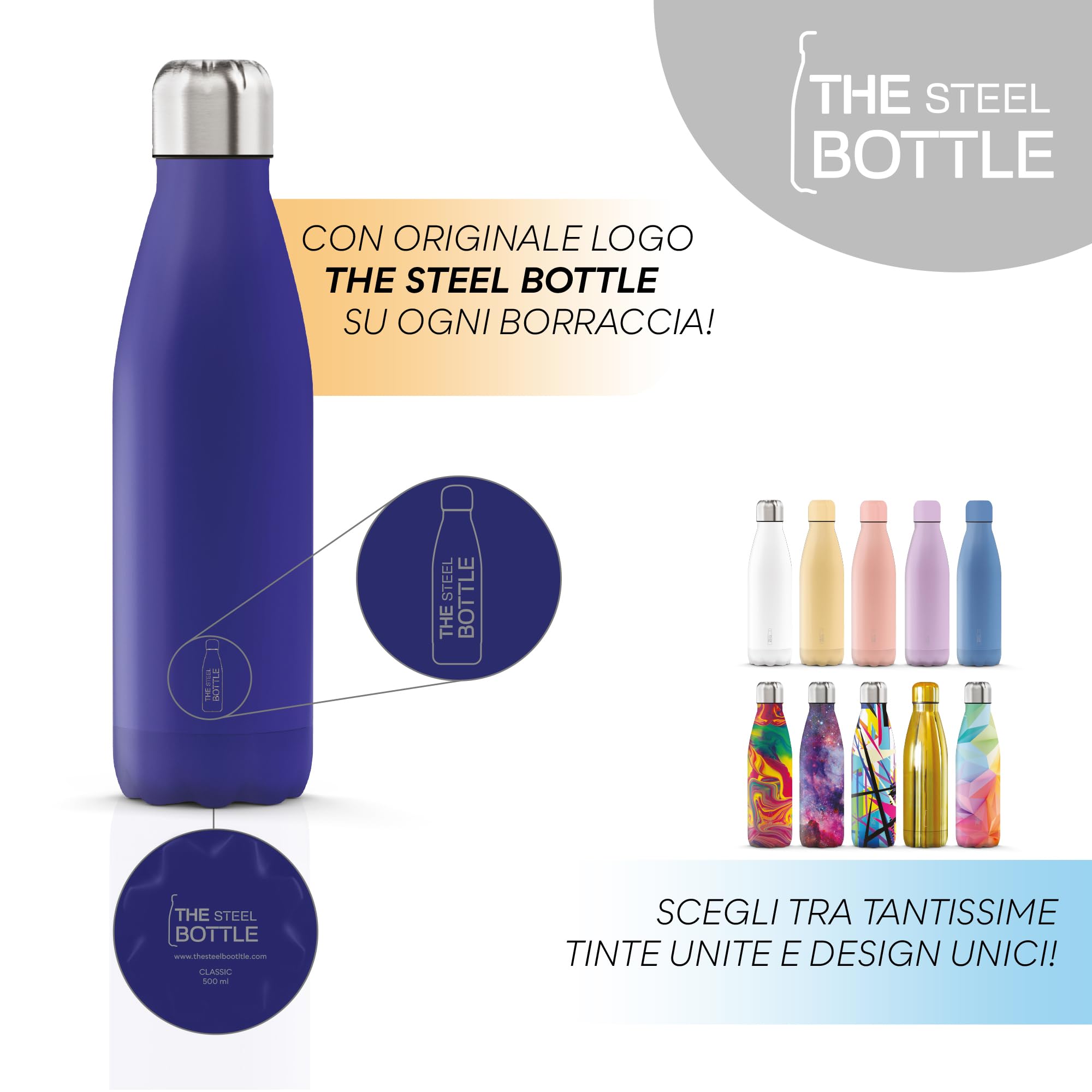 THE STEEL BOTTLE Sky 500 Ml - Insulated Stainless Steel Water Bottle, Unisex, Leak-Proof - View #7