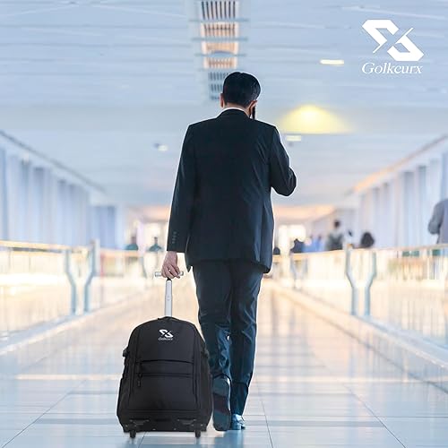 Miniatura 8 de Golkcrux Mochila con ruedas, mochila con ruedas, resistente al agua, para hombres, mujeres, adultos, para negocios y universidad, mochila de viaje