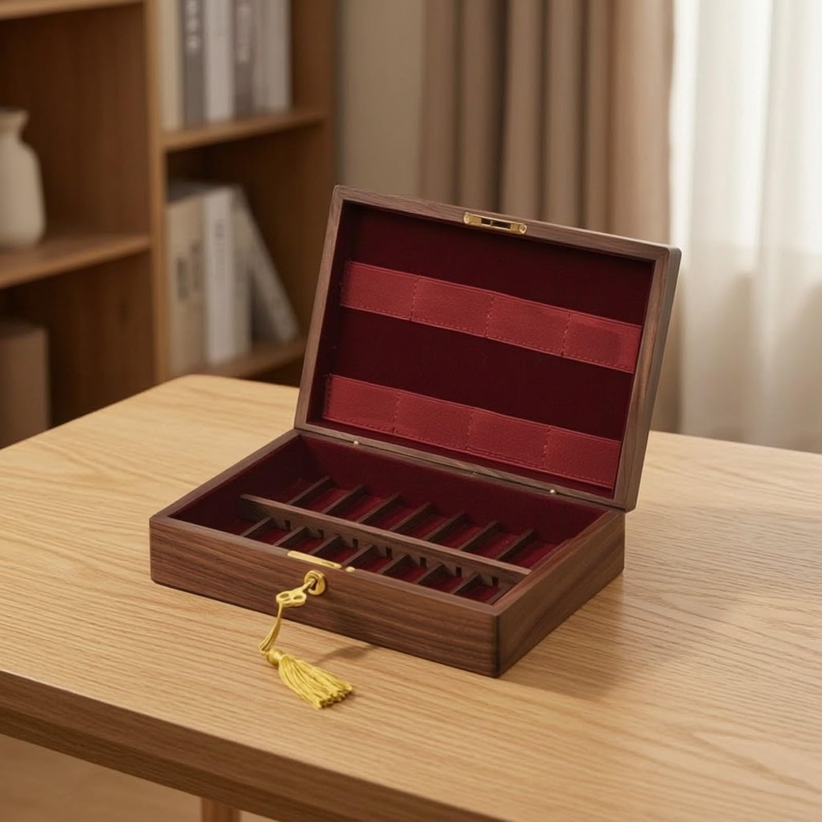 MERIGLARE Caja con Bisagras Pequeña | Forma Rectangular Compacta, Caja Exhibición, Organizadora, para Regalo, Estilo C