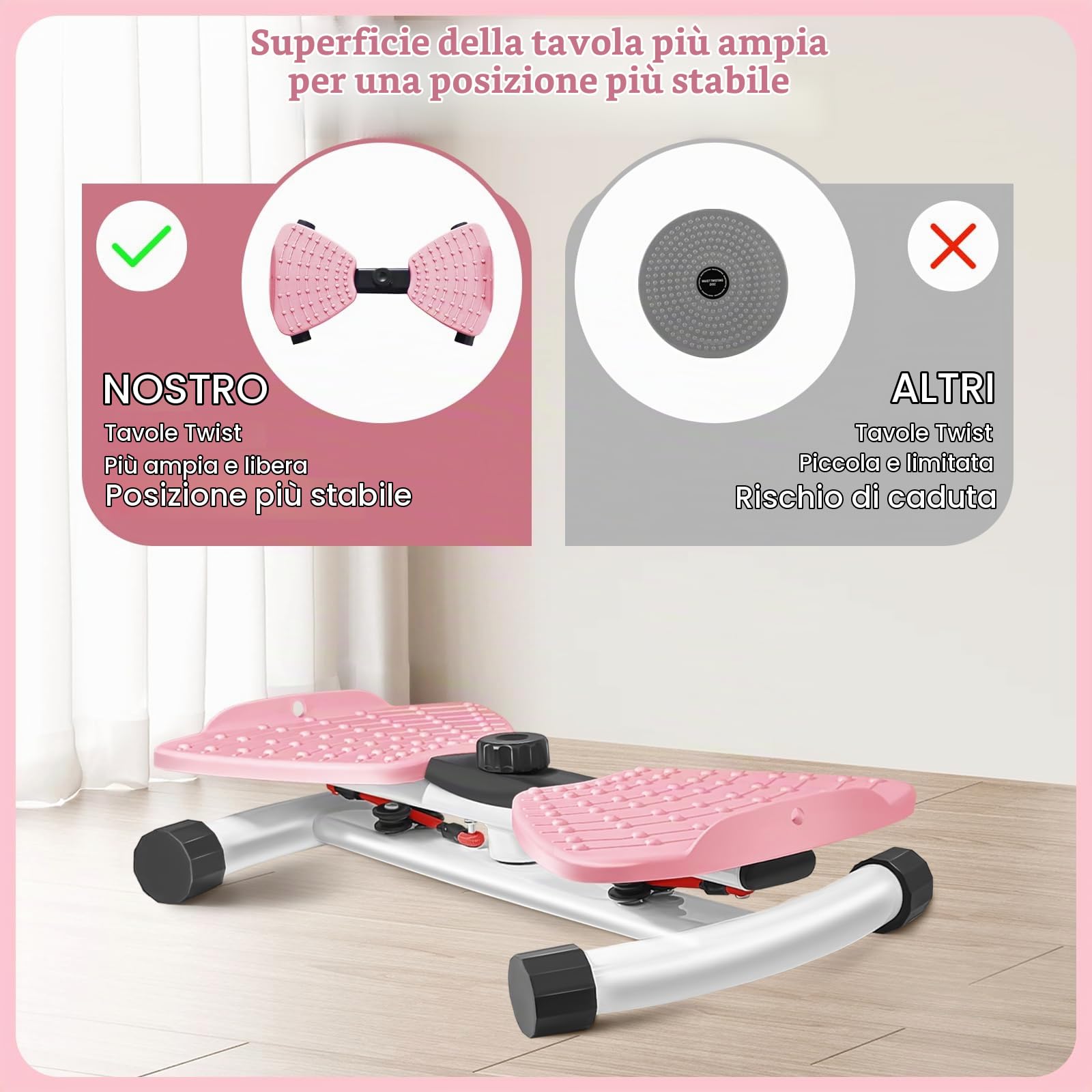 Twist Board,Twist Waist Disc Board con coulisse,Twister 300LBS,Tavola per esercizi addominali in piedi, per massaggi ai piedi, perdita di peso, vita per casa e ufficio