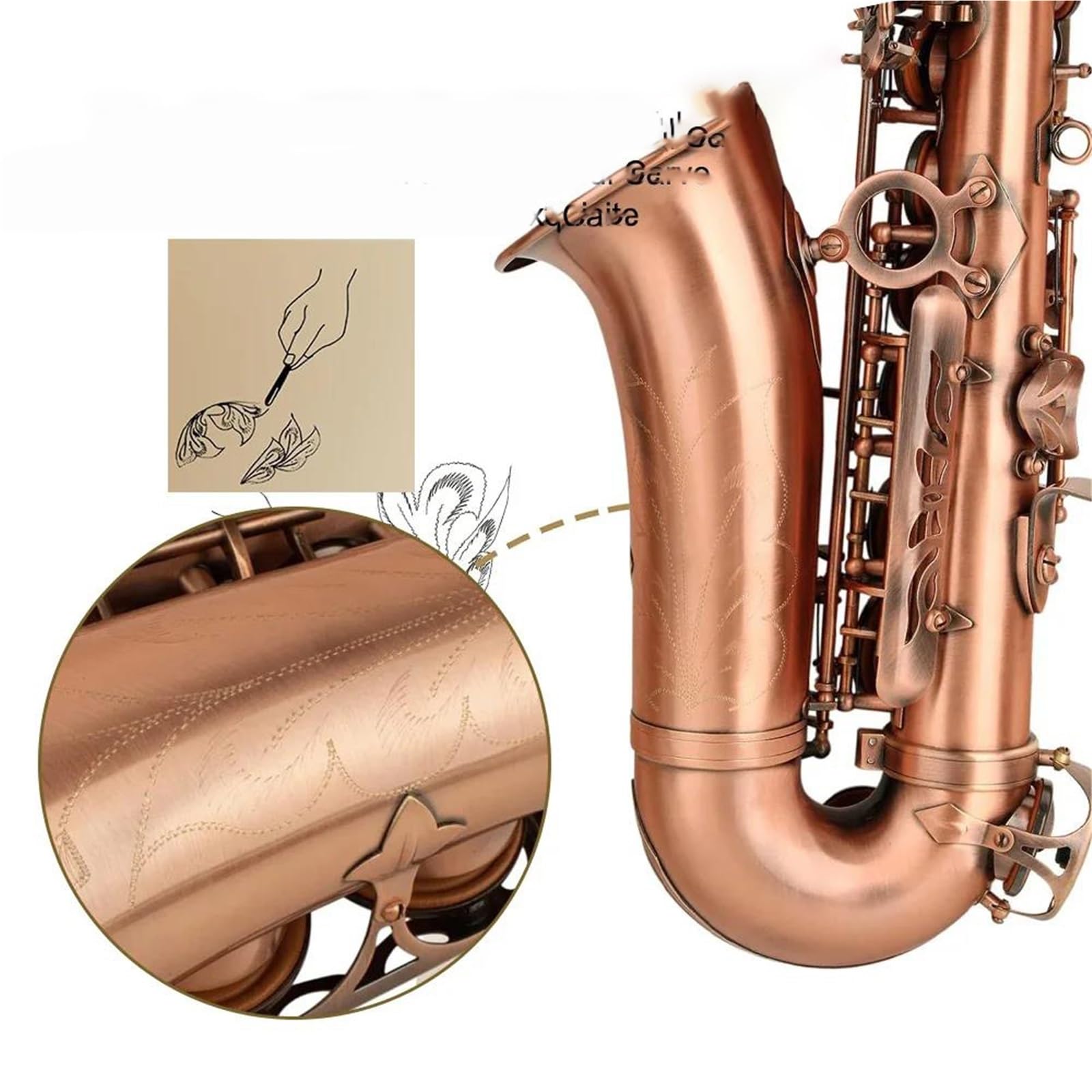 Zestaw saksofonu altowego Antique Key Profesjonalny instrument dęty blaszany w tonacji Es dur dla początkujących dorosłych Saksofon