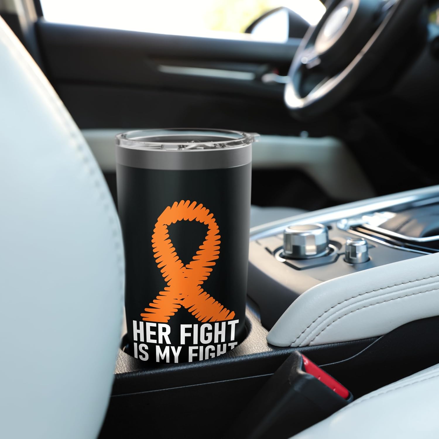 Her Fight Is My Fight Multiple Sclerosis Awareness Stainless Steel Insulated Tumbler - Image 6