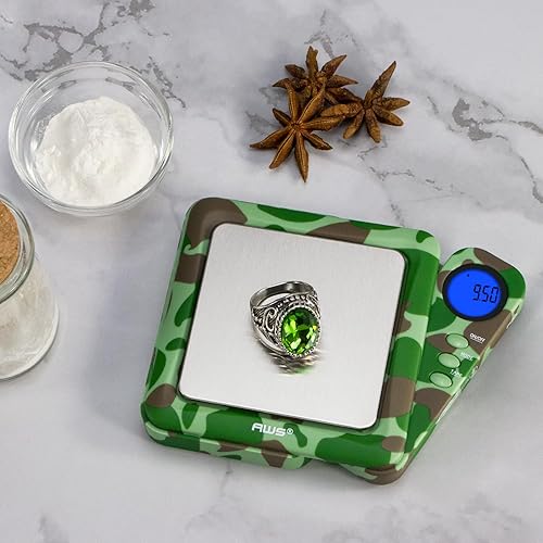 Vista 56 de AMERICAN WEIGH SCALES Serie Blade - Báscula digital de bolsillo de precisión - 650G X 0.1 G - (rojo) Rojo -,Gris,plateado,Azul,Camo,Negro,Cromado