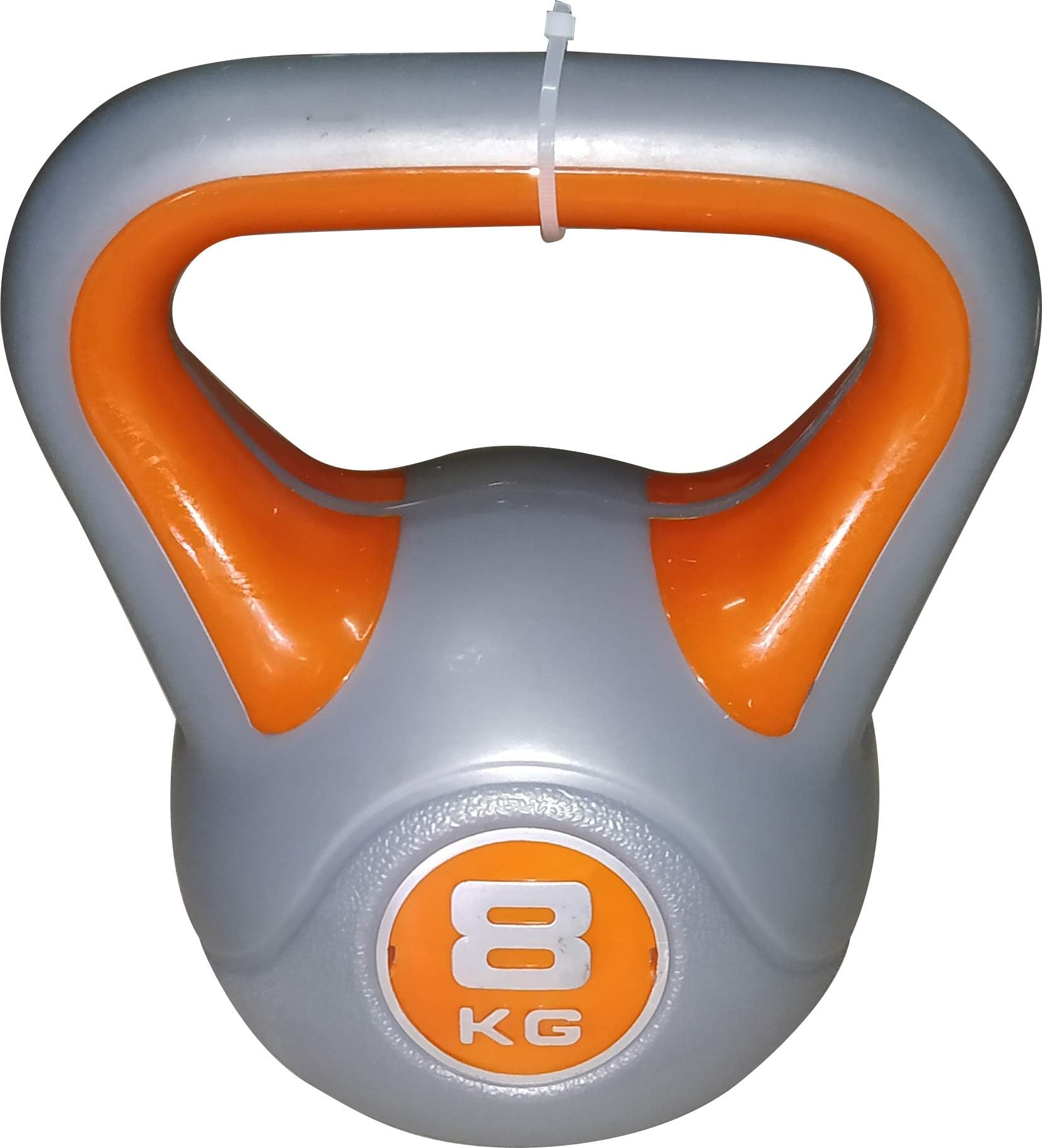 Cougar Plastic Kettlebell for Home Gym, Kettlebells for Strength Training, Fitness & Cardio Training (Grey-Orange 8Kg)