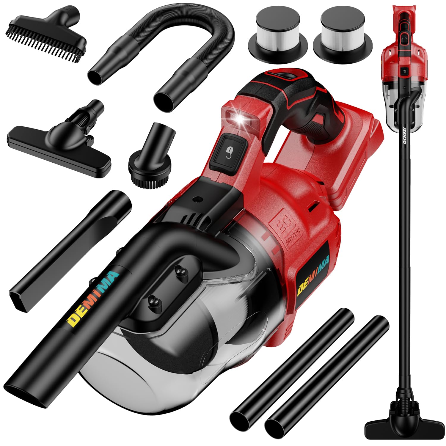 Cordless Vacuum for Miwaukee 18V Battery, 5 in 1 Lightweight Handheld Vacuum Cleaner with 500W Powerful Motor, 46 CFM Portable Hand Vacuum with
