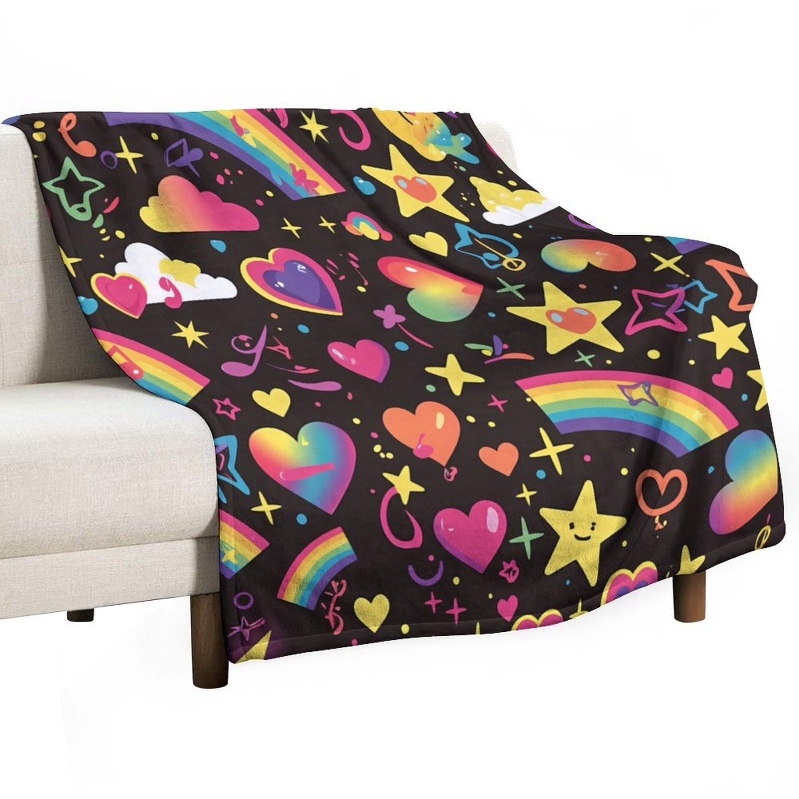 Couverture flanelle douce arc-en-ciel pour envelopper vos enfants de tendresse