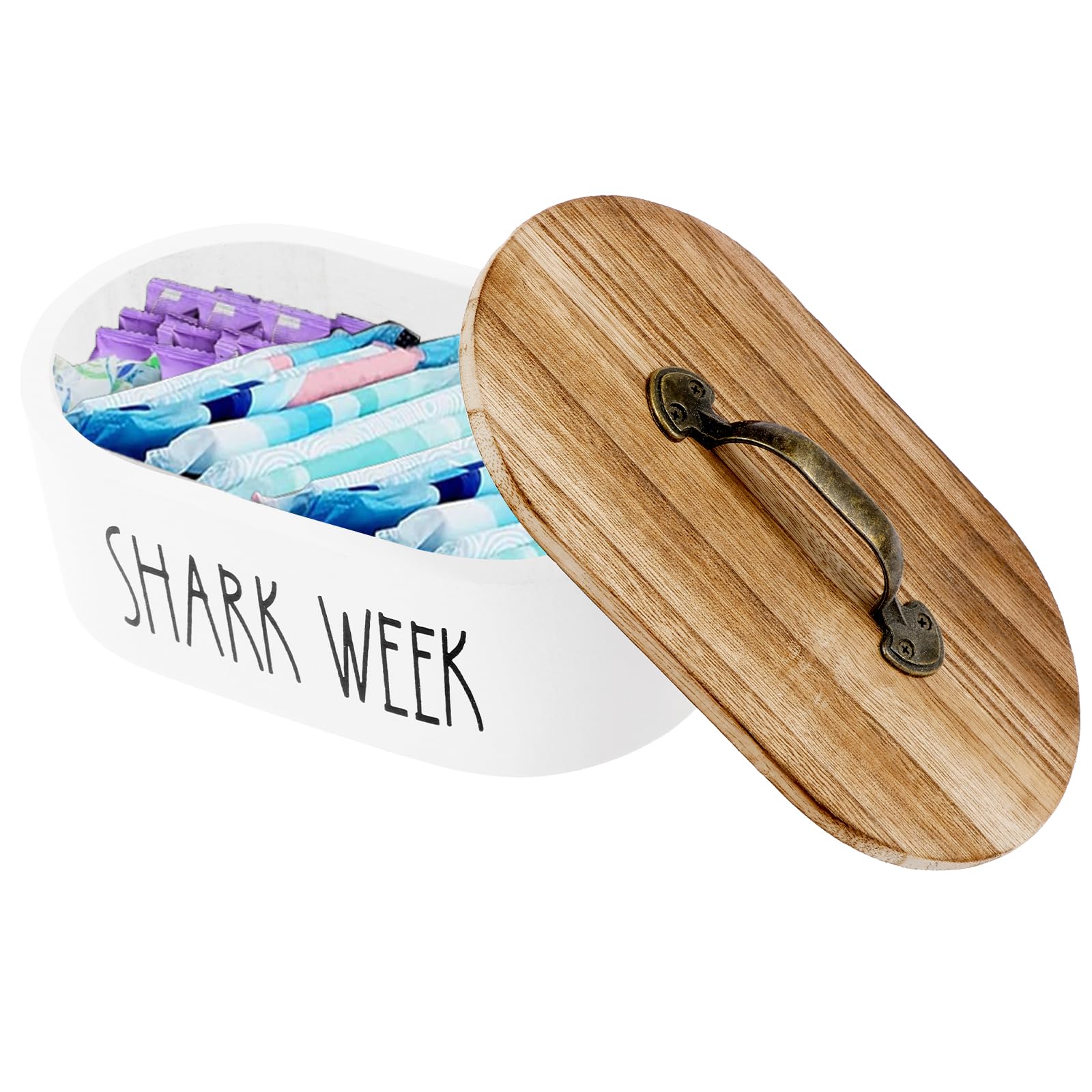 Tampon Aufbewahrung Holz - 2 Fächer Box 20,3x15,3x13cm Für Badezimmer