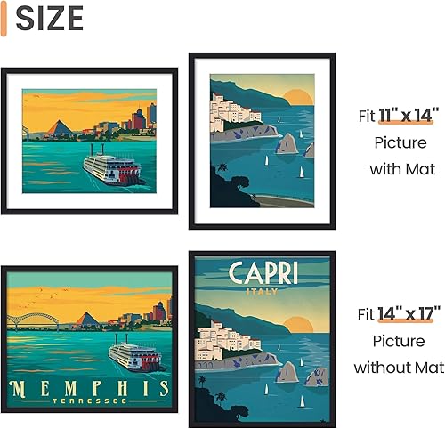 Vista 321 de upsimples - Portarretratos de 8.5 x 11 pulgadas, para fotos de 6 x 8 pulgadas con paspartú o de 8.5 x 11 pulgadas sin paspartú, marcos de fotos