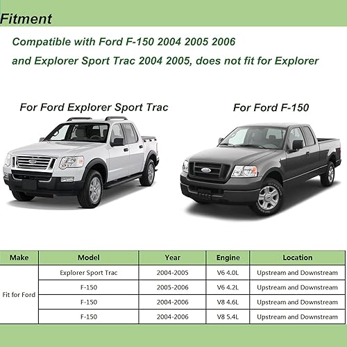 Miniatura 2 de Juego de 4 sensores de oxígeno O2 ascendentes y descendentes de repuesto para Ford F-150 2004-2006 Explorer Sport Trac 2004-2005