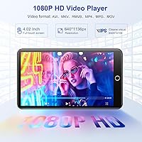 Vista 5 de Reproductor MP3 de 96 GB con Bluetooth y WiFi, reproductores MP4 portátiles con pantalla táctil de 4.02 pulgadas, reproductor MP3 Android Kids