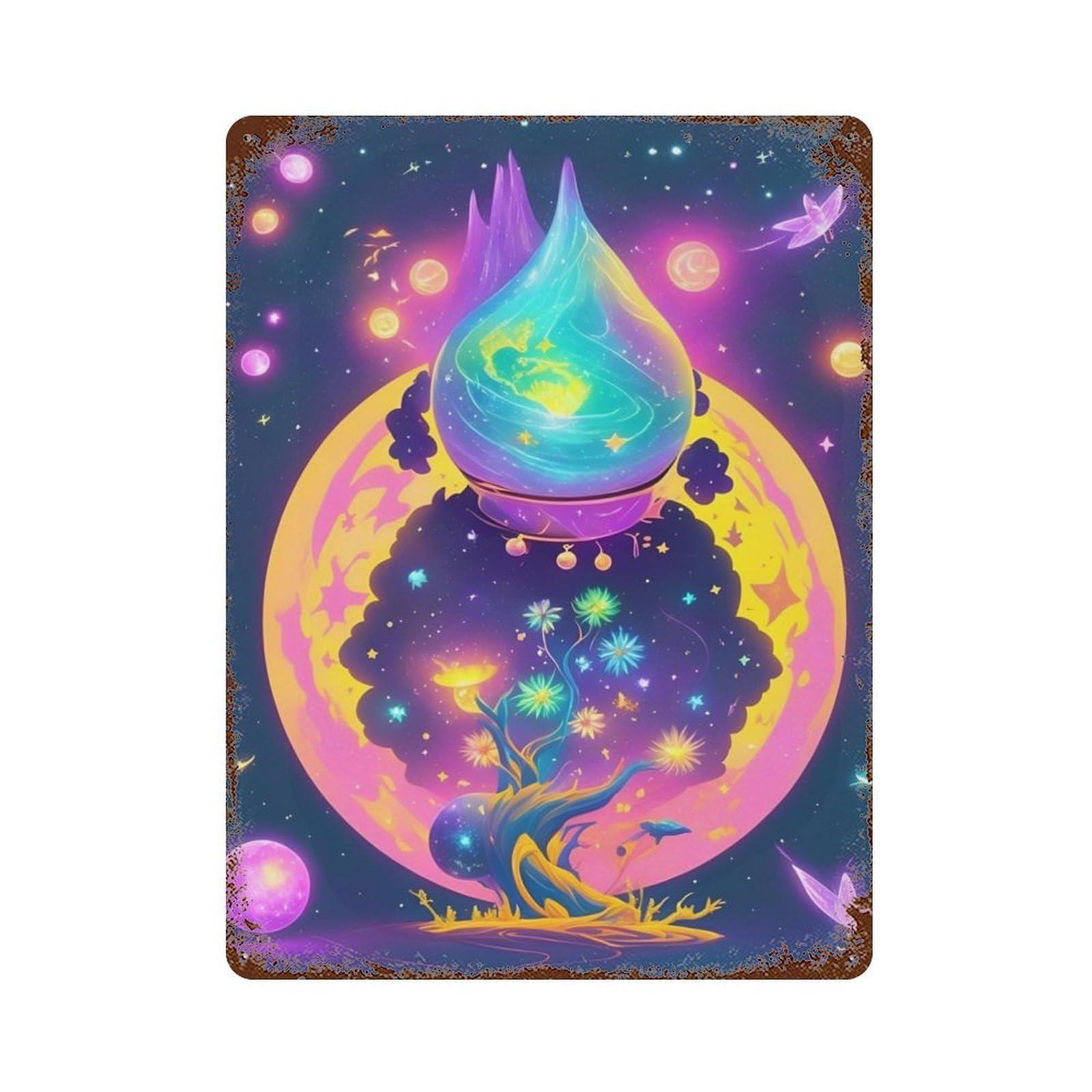 Trippy Decorative Tin Sign 15.7"x11.8", Retro Wall Decor for Living Room, Hallway And Home Decor