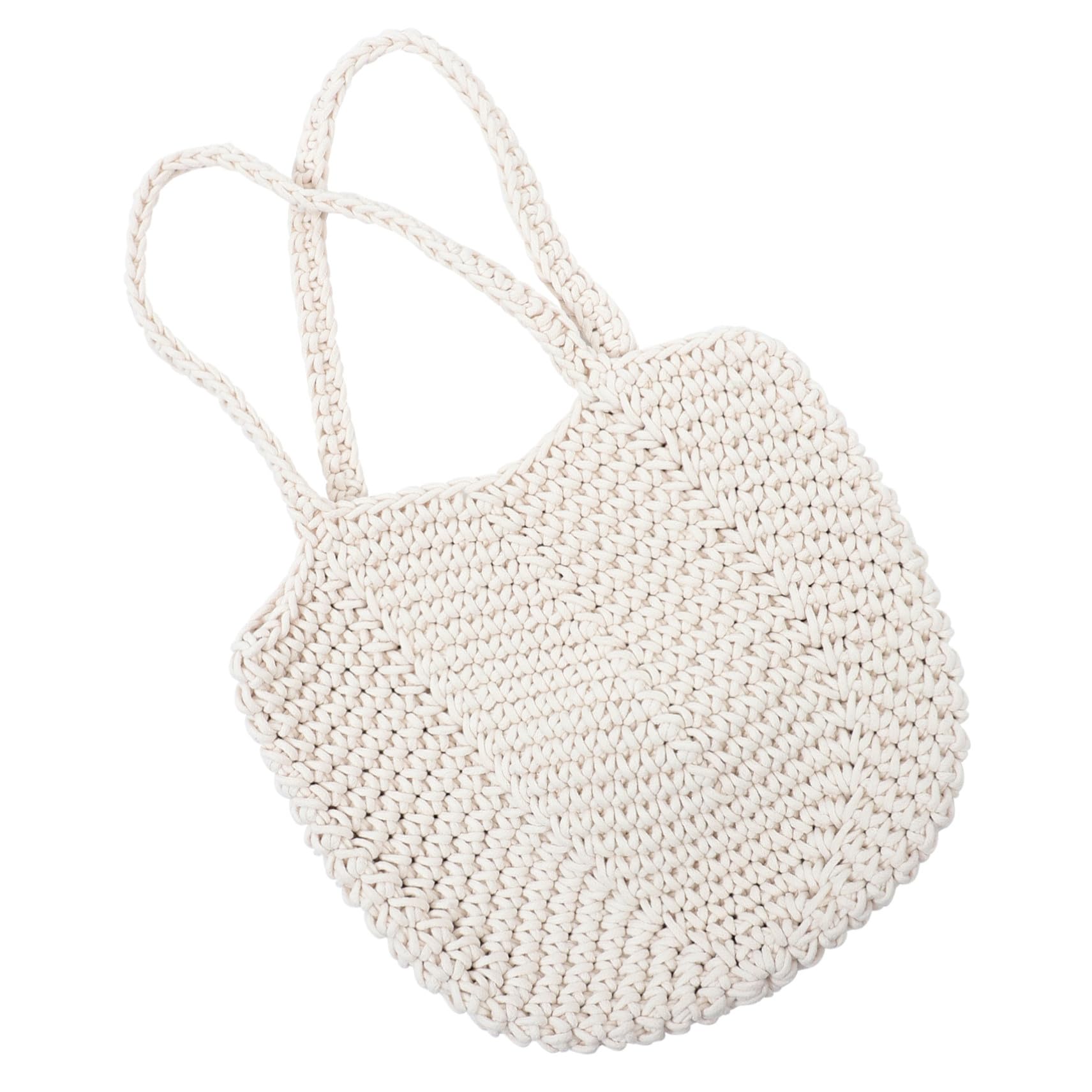 ifundom Borsa Intrecciata da Donna in Corda di Cotone Bianco Grande Capacità e Resistente, Stile alla Moda per Spiaggia e Matrimoni