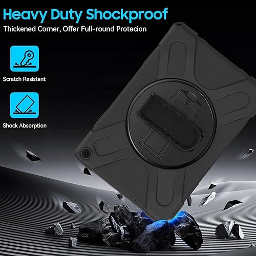 Miniatura 8 de Funda Fire HD 10  HD 10 Plus 11 generación 2021, a prueba de golpes, resistente, con soporte, correa de mano, correa de hombro para Tienda Fire HD